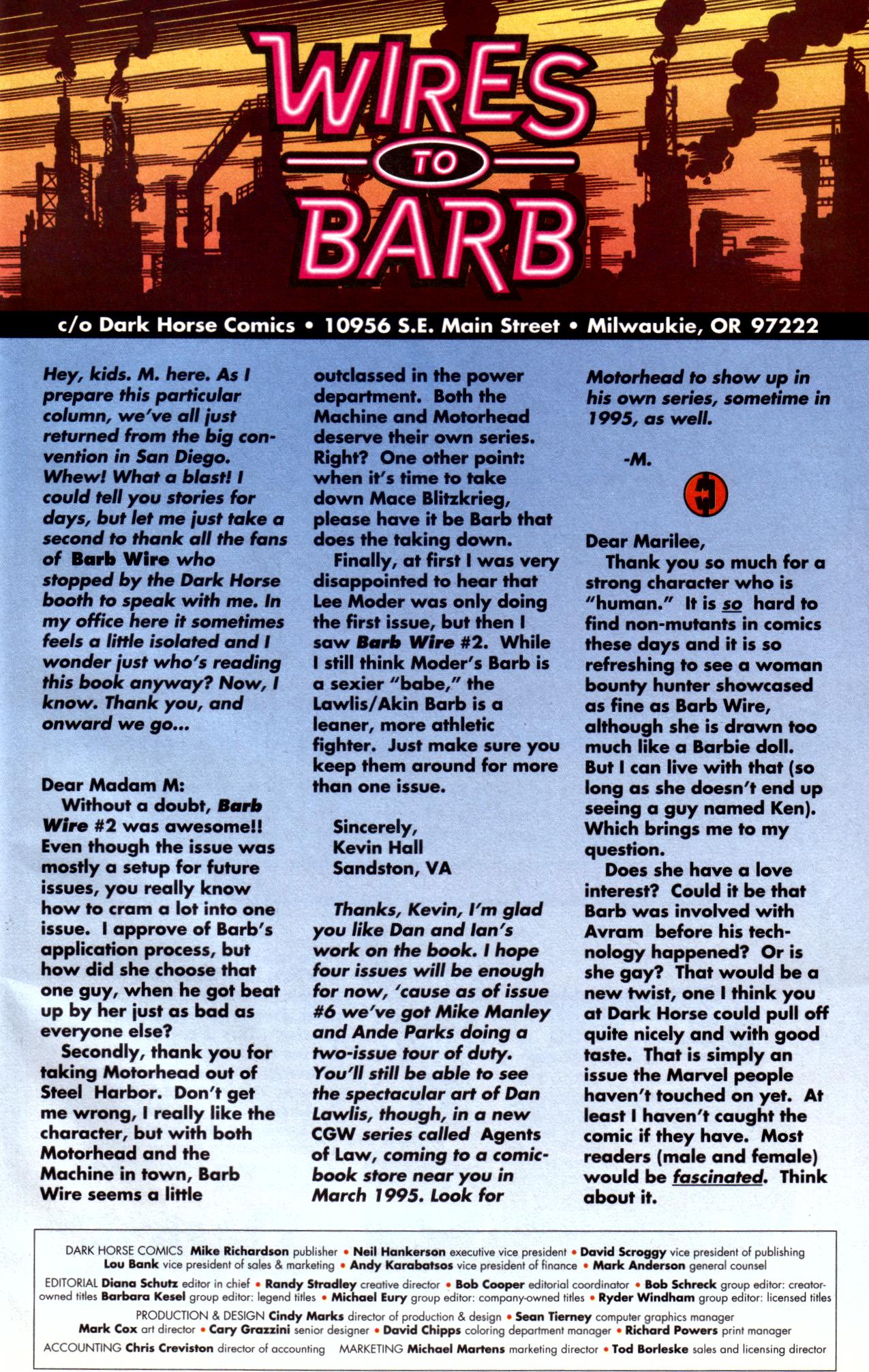 Read online Barb Wire (1994) comic -  Issue #5 - 24