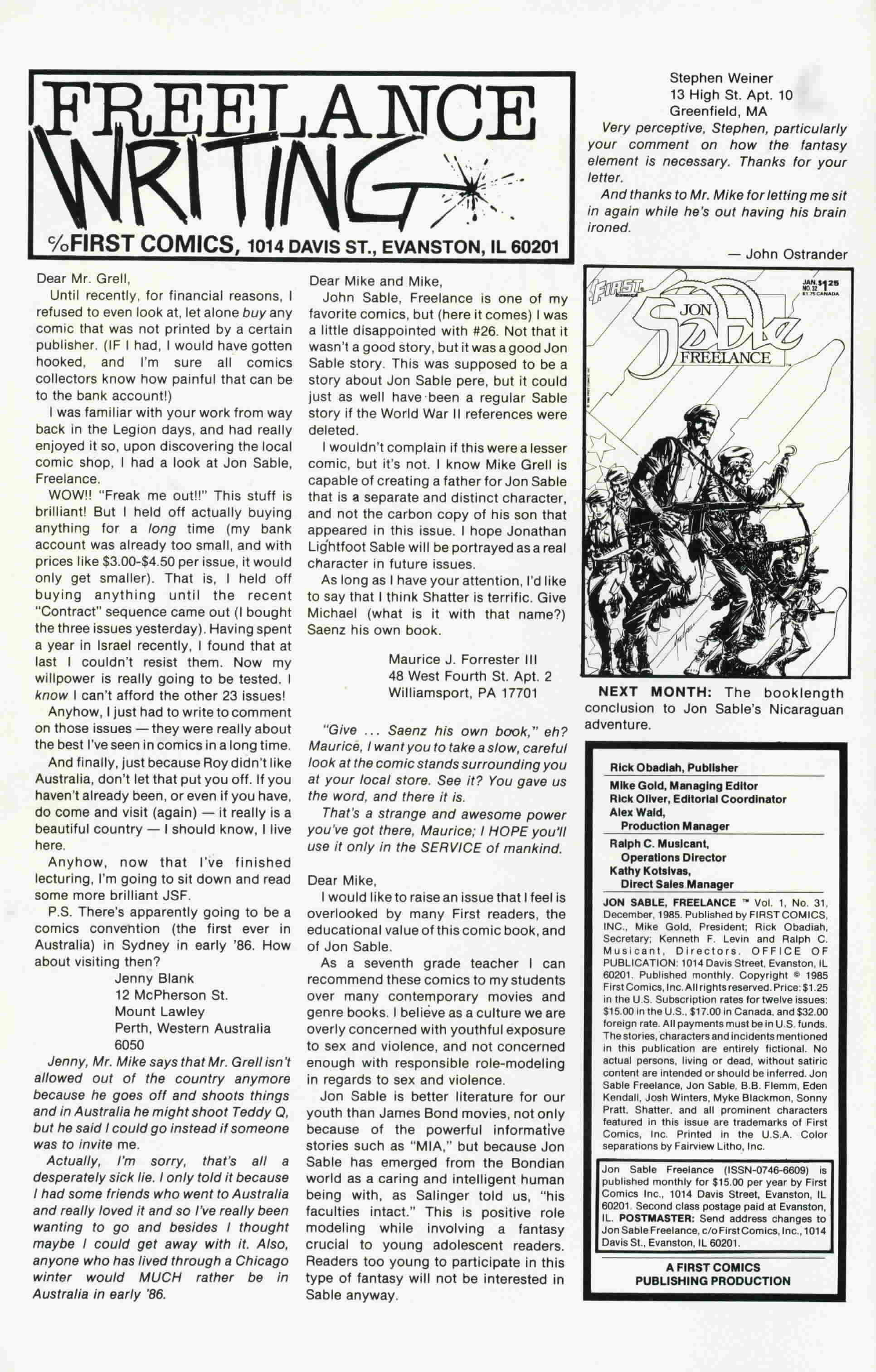 Read online Jon Sable, Freelance comic -  Issue #31 - 2