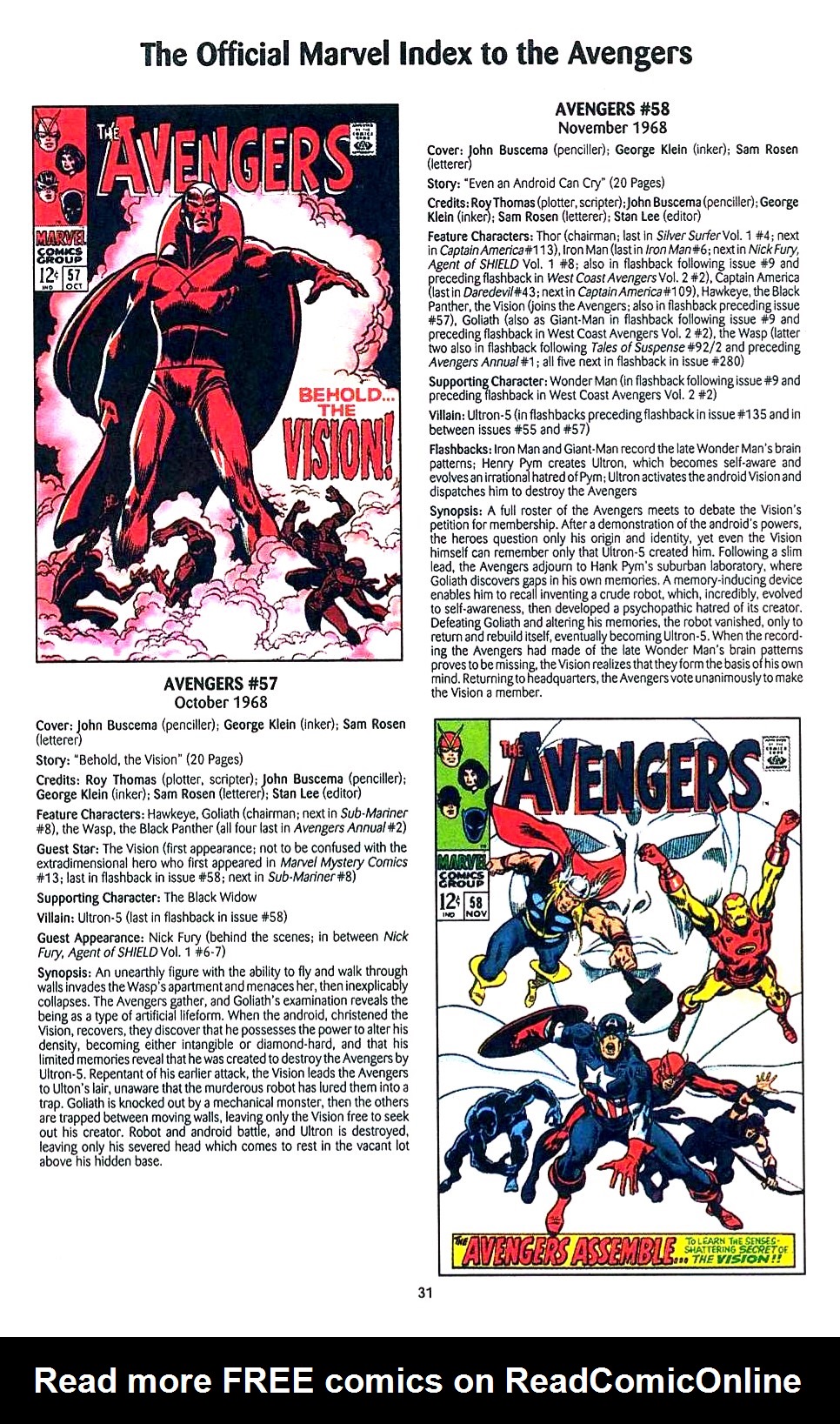 Read online The Official Marvel Index to the Avengers comic -  Issue #1 - 33
