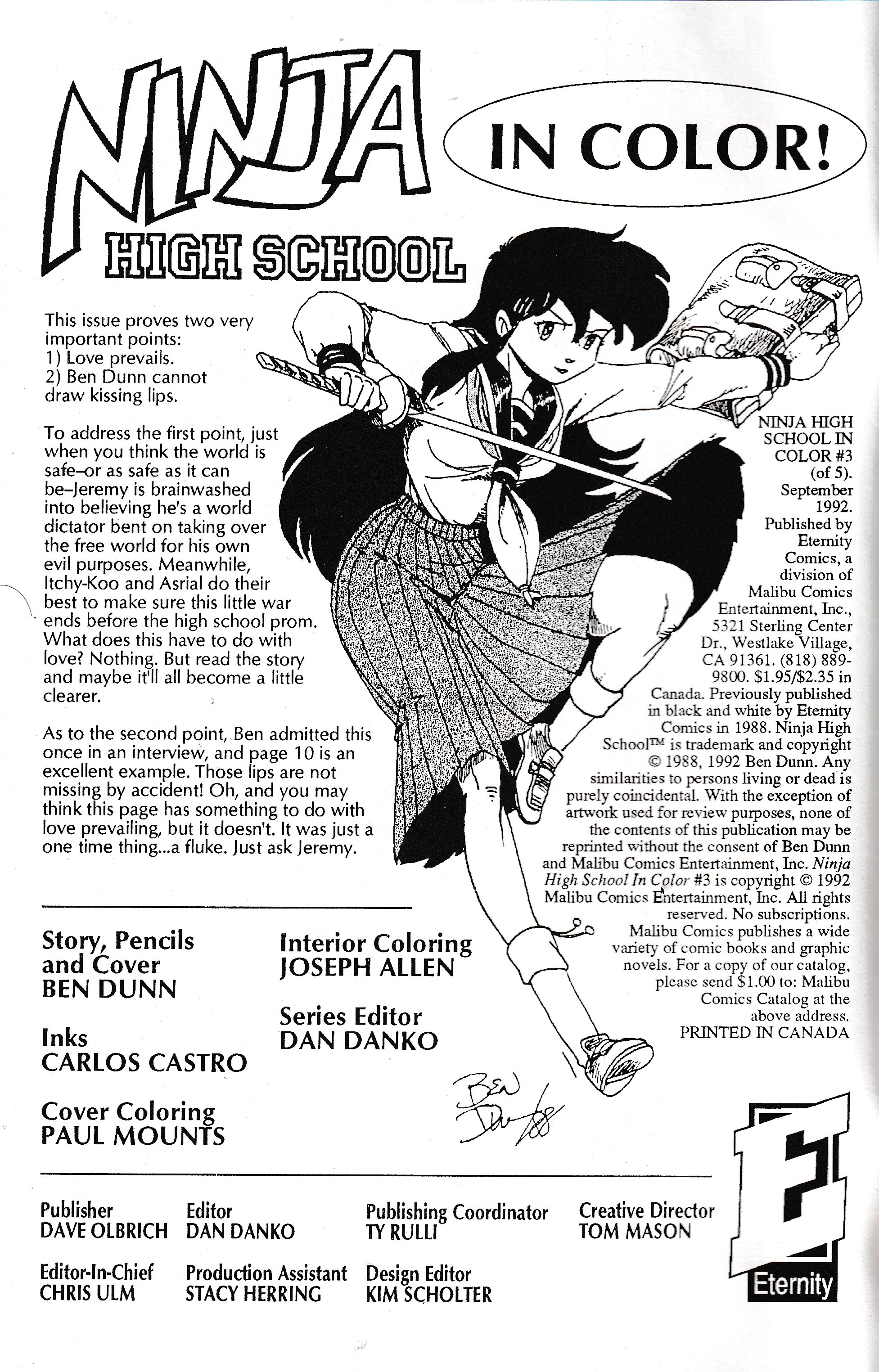 Read online Ninja High School In Color comic -  Issue #3 - 2