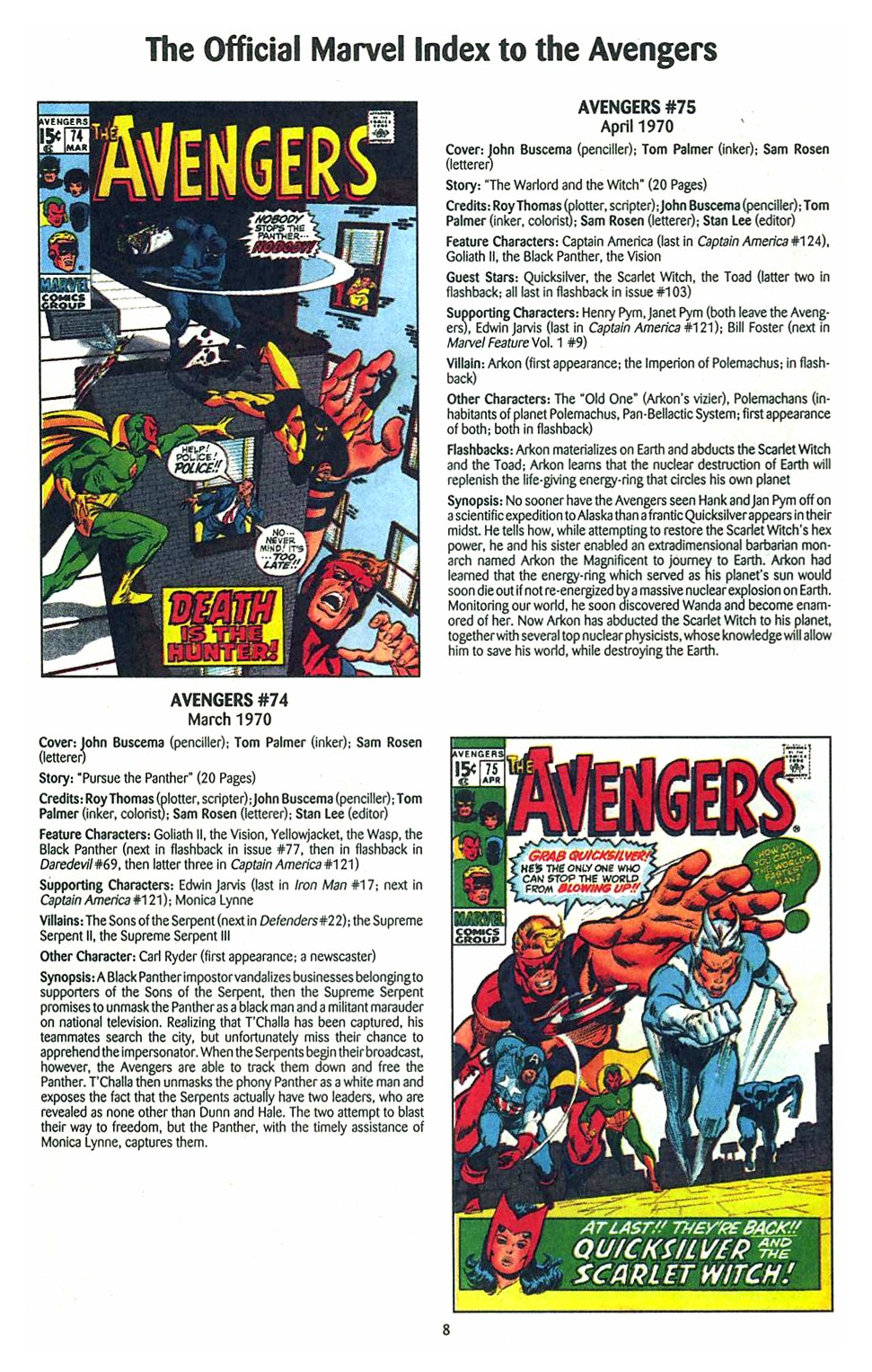 Read online The Official Marvel Index to the Avengers comic -  Issue #2 - 10