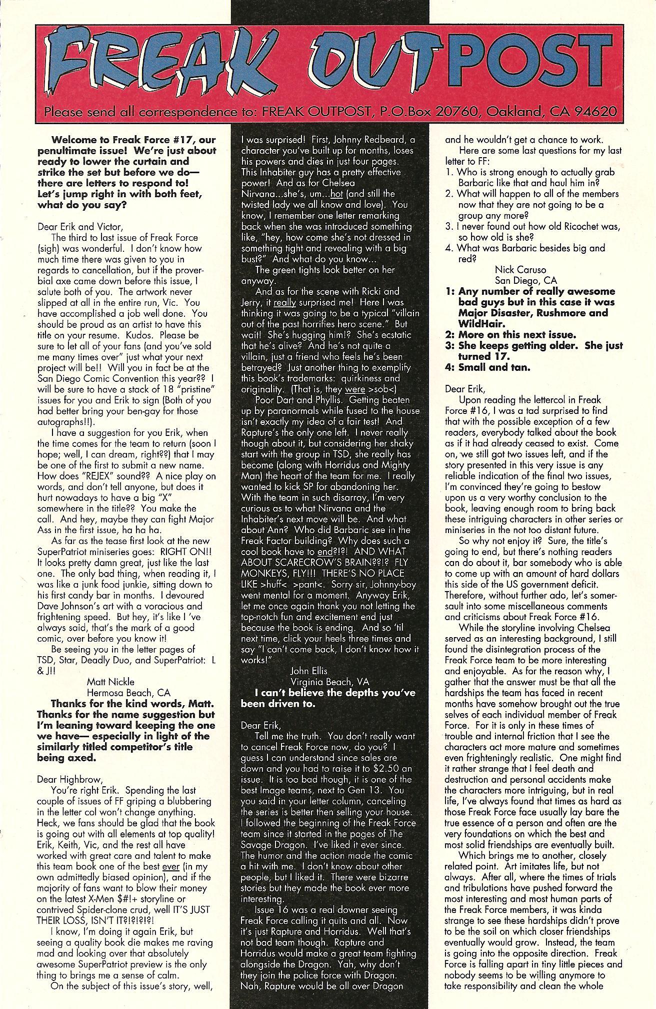 Read online Freak Force (1993) comic -  Issue #17 - 26