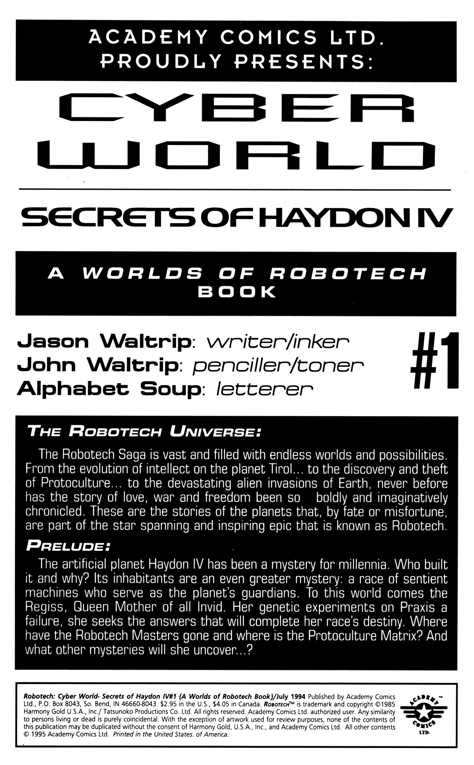 Read online Robotech: Cyber World - Secrets of Haydon IV comic -  Issue # Full - 2