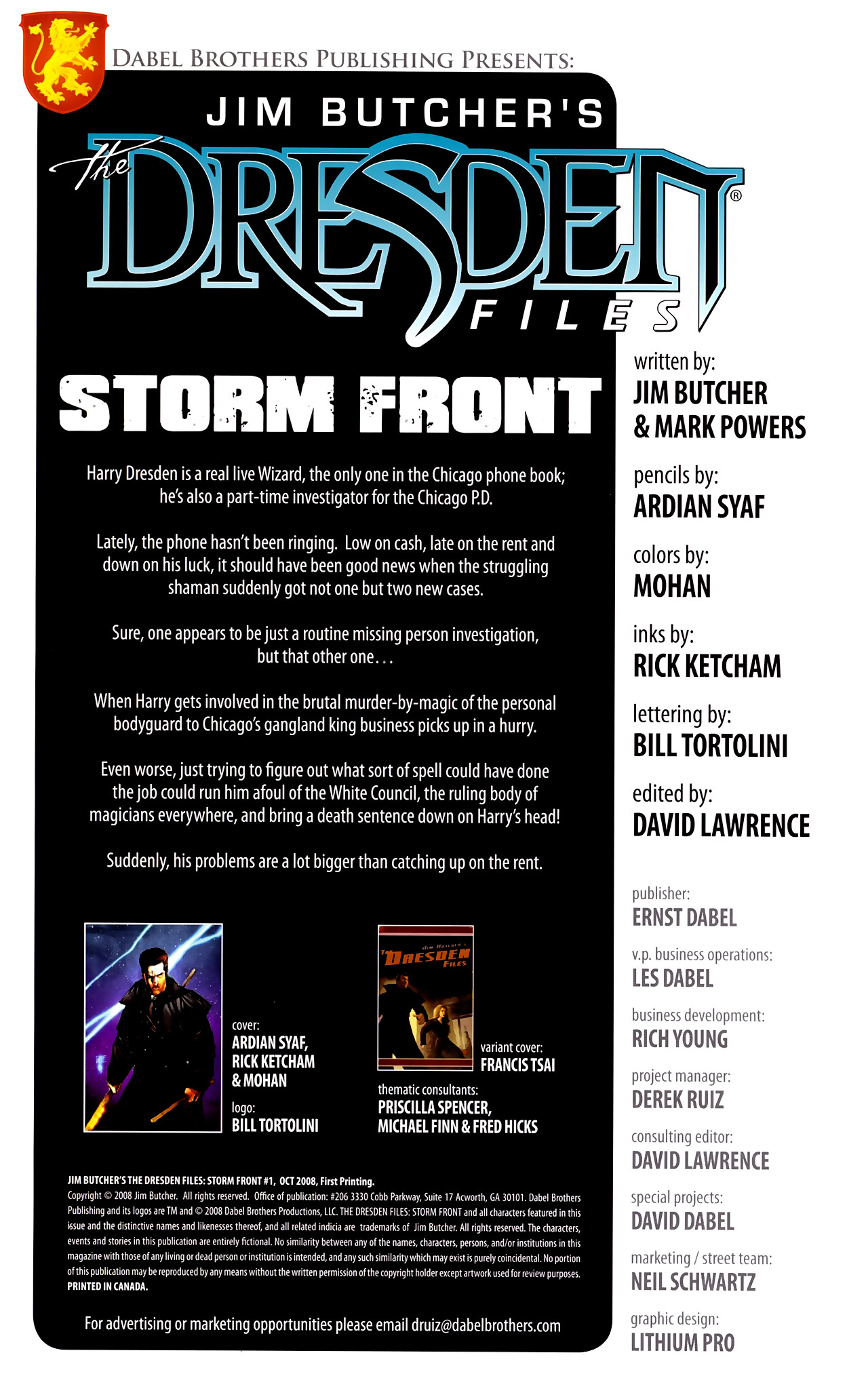 Read online Jim Butcher's The Dresden Files: Storm Front comic -  Issue #1 - 2