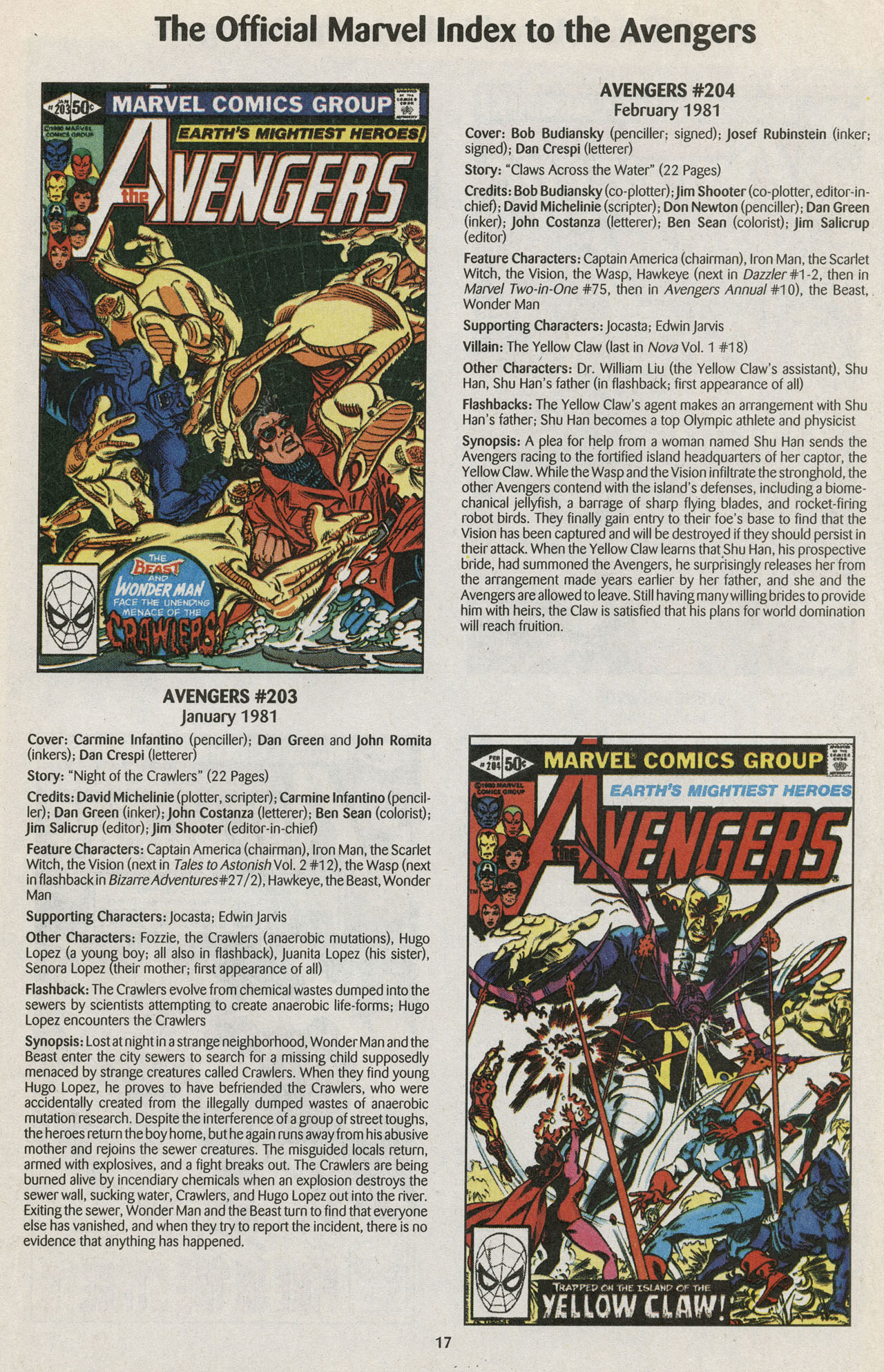 Read online The Official Marvel Index to the Avengers comic -  Issue #4 - 19