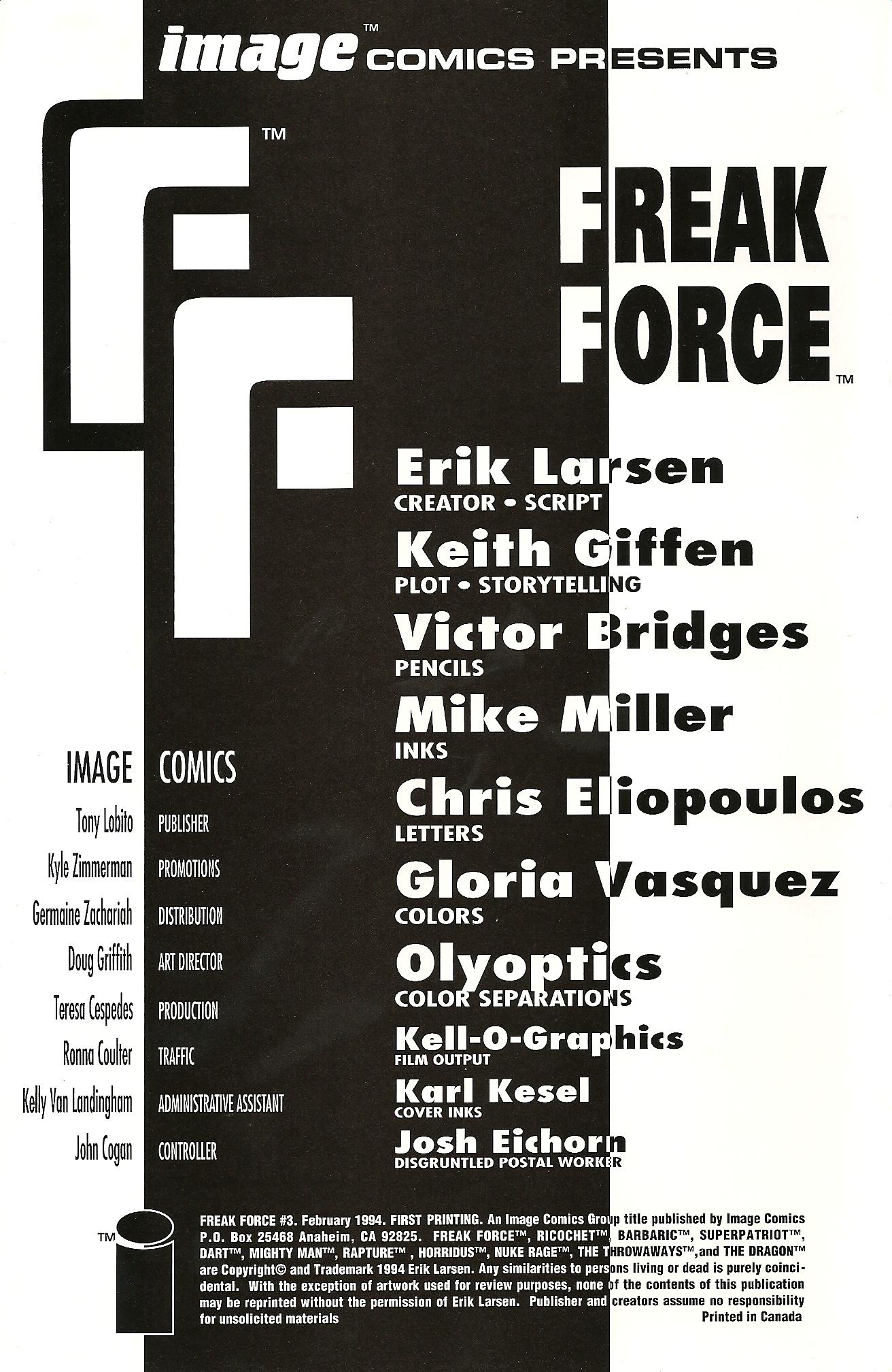 Read online Freak Force (1993) comic -  Issue #3 - 3