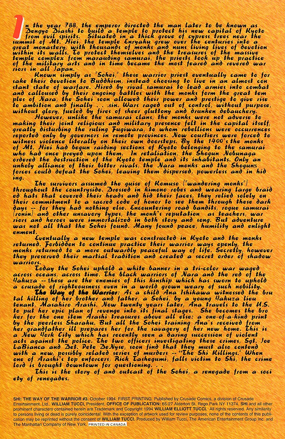 Read online Shi: The Way of the Warrior comic -  Issue #3 - 2