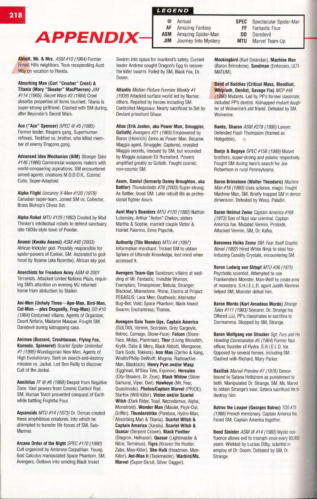 Read online Marvel Encyclopedia comic -  Issue # TPB 4 - 217