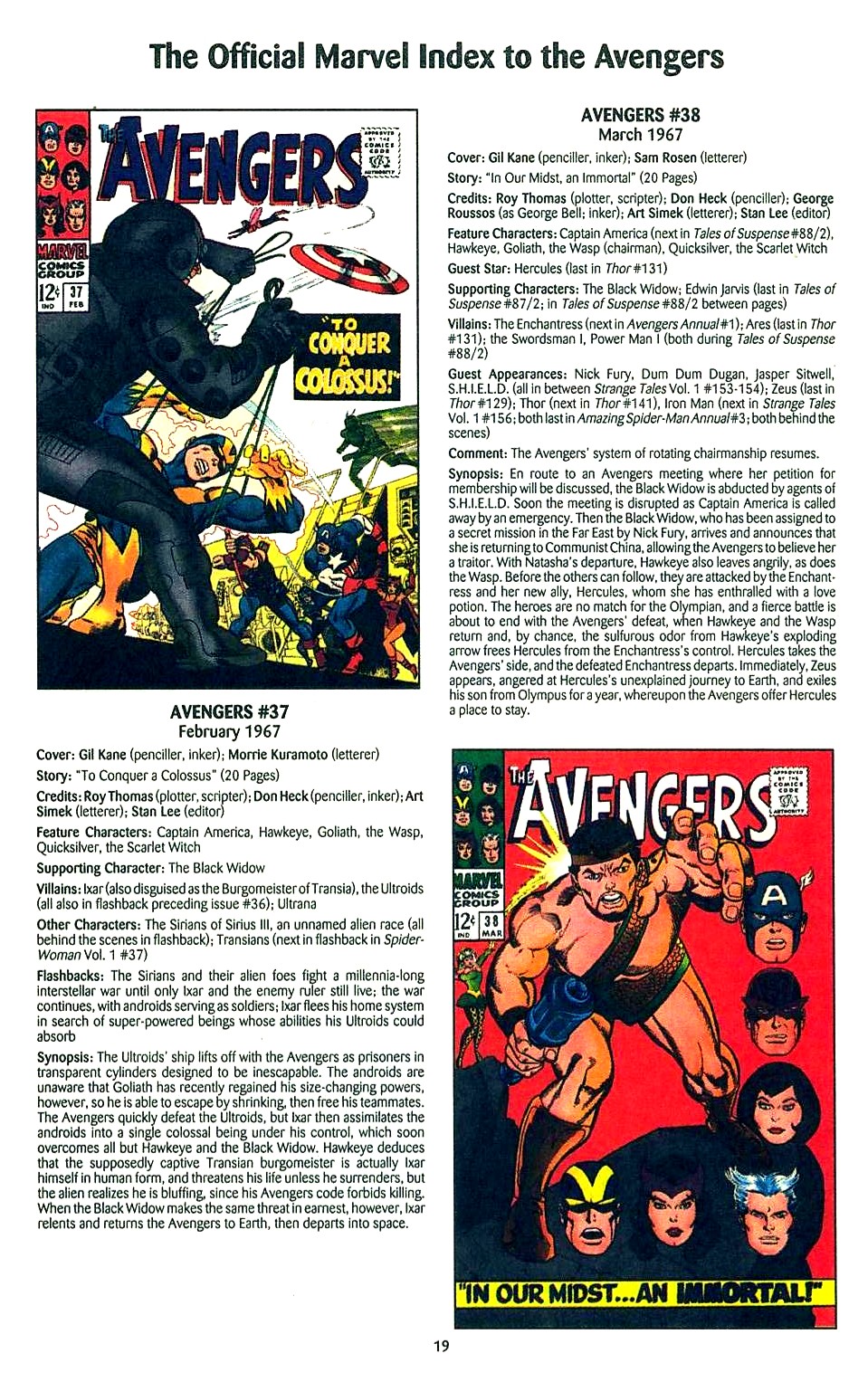 Read online The Official Marvel Index to the Avengers comic -  Issue #1 - 21