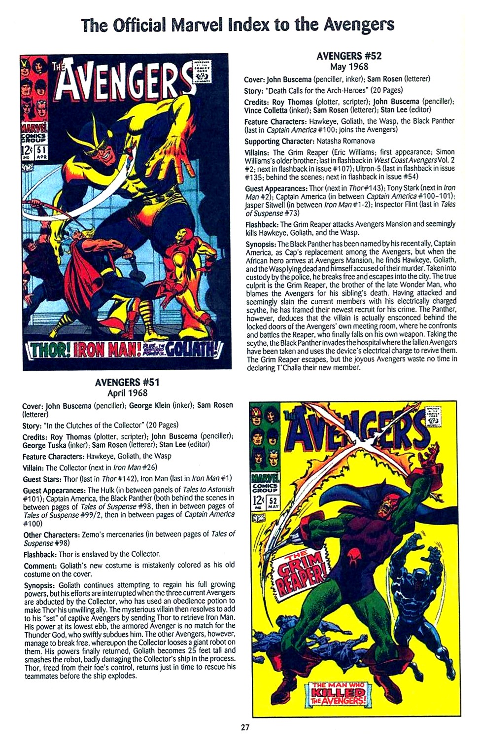 Read online The Official Marvel Index to the Avengers comic -  Issue #1 - 29