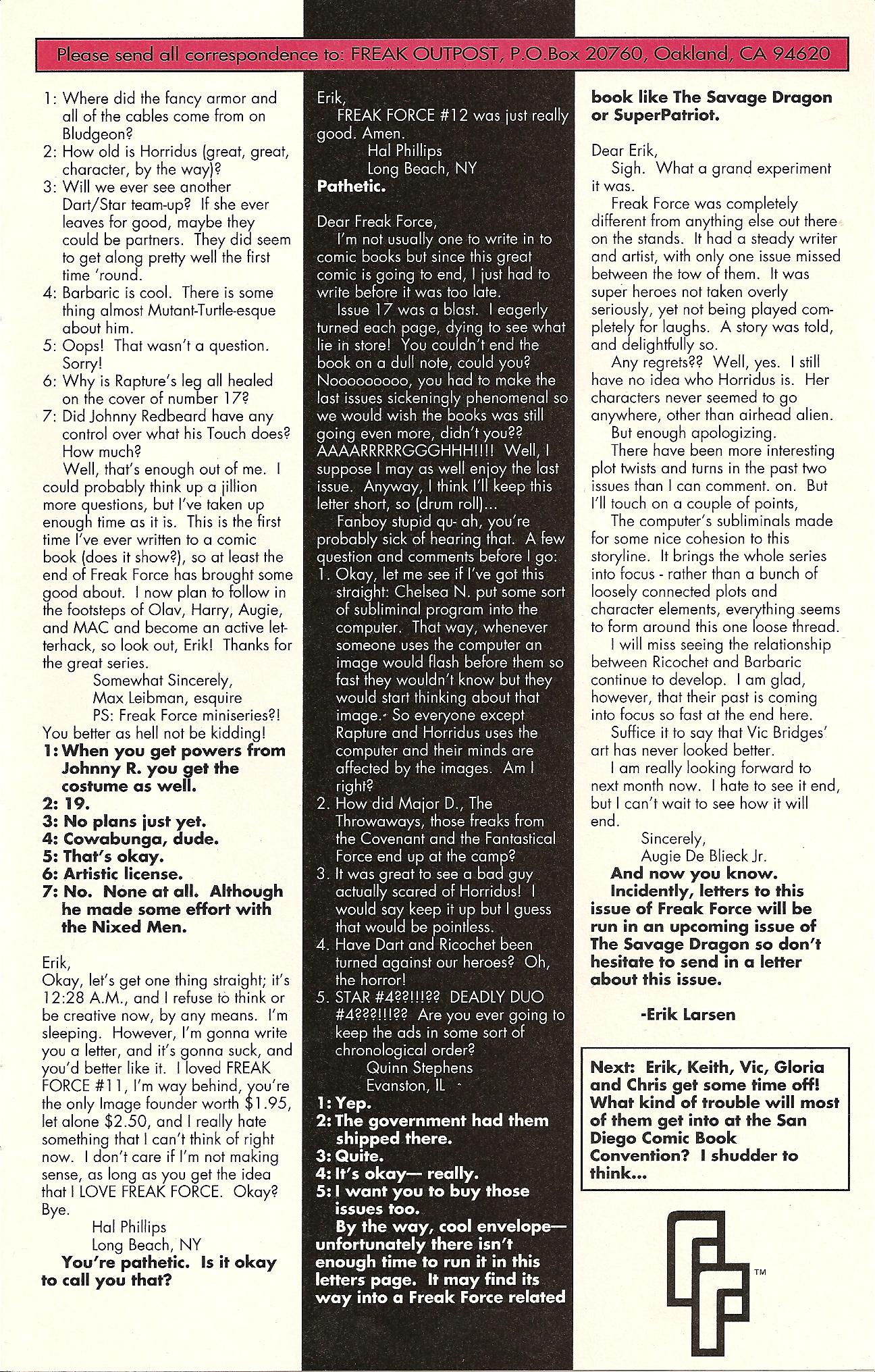 Read online Freak Force (1993) comic -  Issue #18 - 30