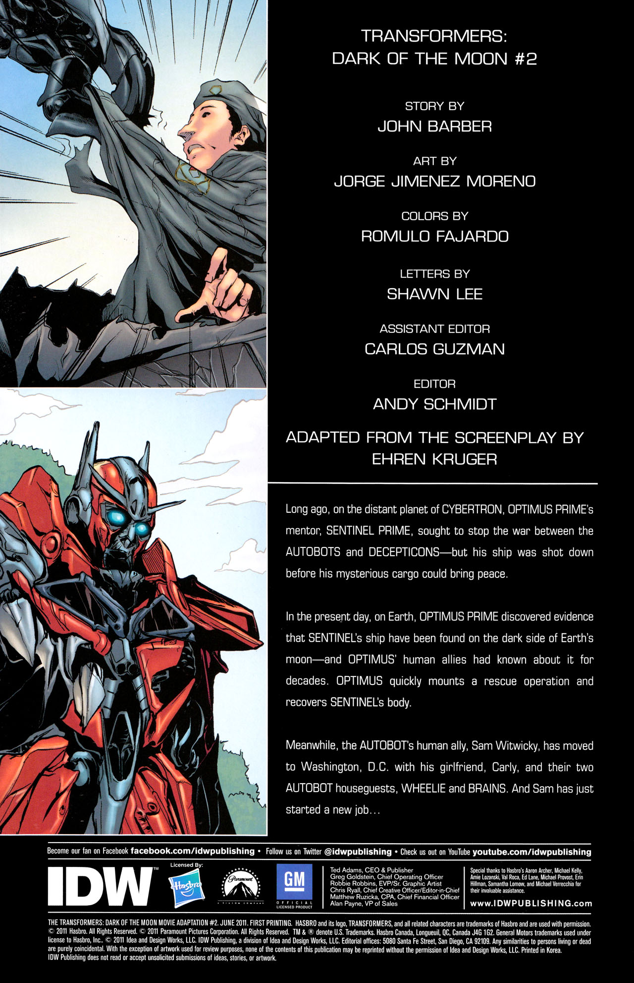 Read online Transformers: Dark of the Moon Movie Adaptation comic -  Issue #2 - 2
