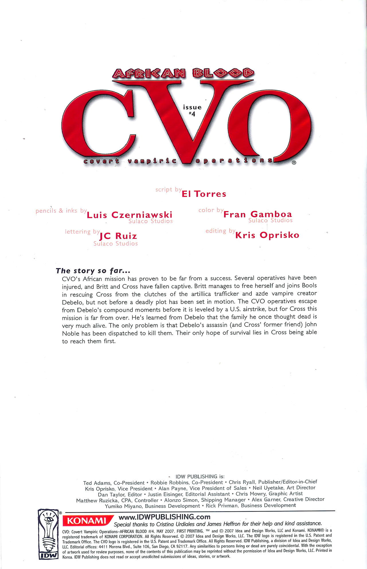 Read online CVO: Covert Vampiric Operations - African Blood comic -  Issue #4 - 2