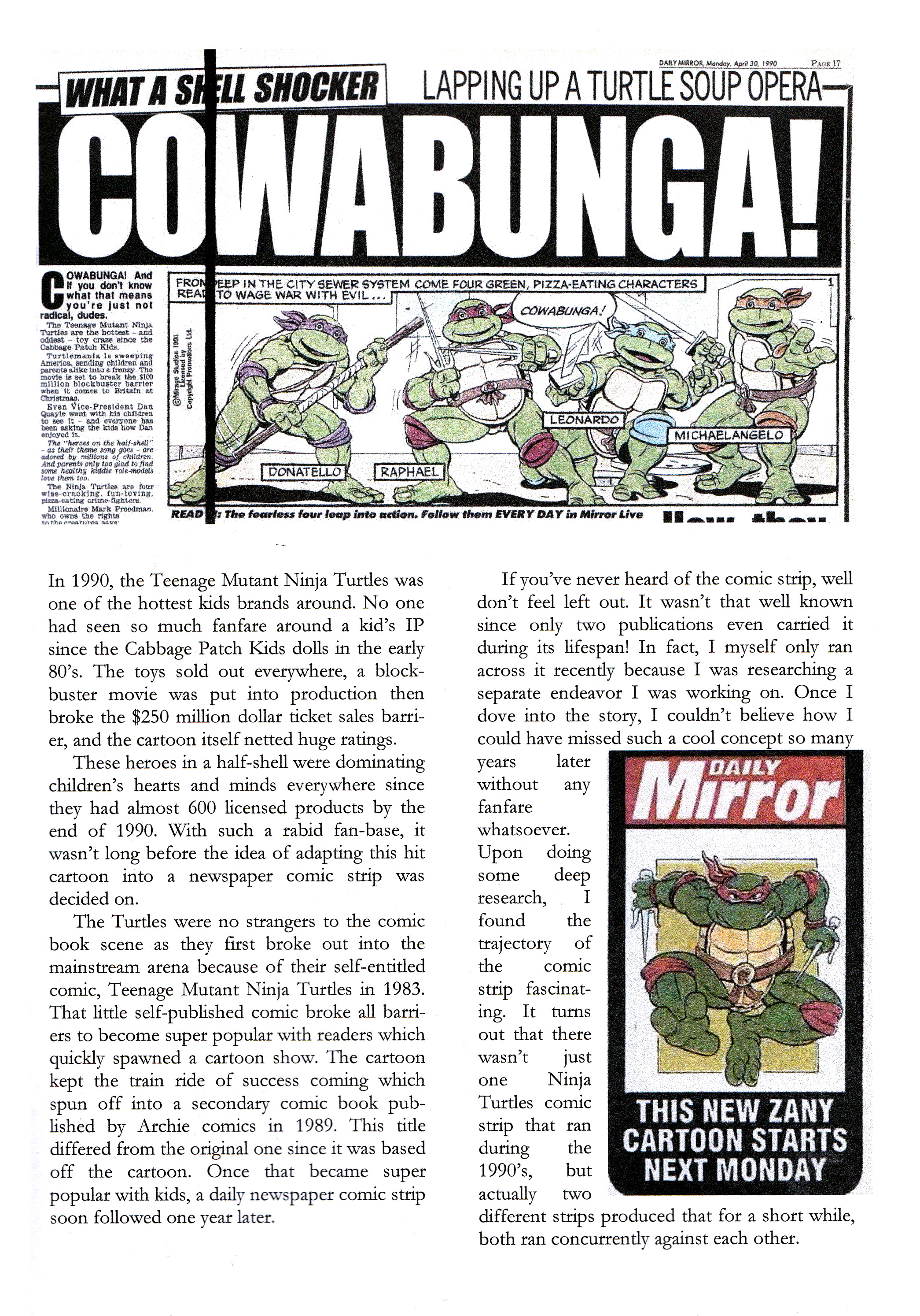Read online Teenage Mutant Ninja Turtles: Complete Newspaper Daily Comic Strip Collection comic -  Issue # TPB 1 - 4