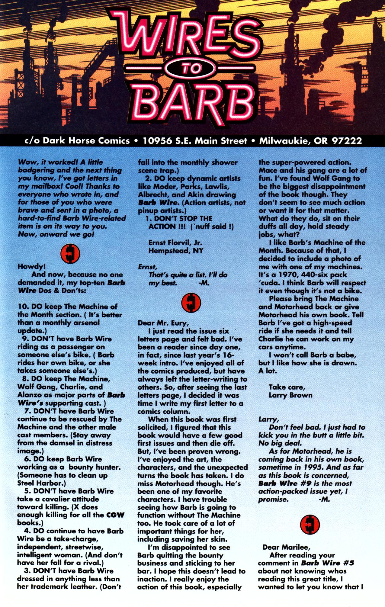 Read online Barb Wire (1994) comic -  Issue #8 - 24