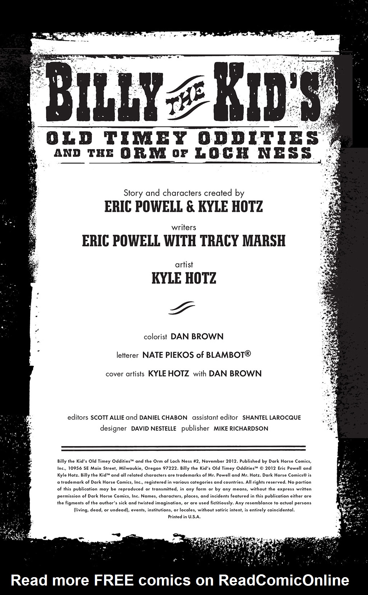 Read online Billy the Kid's Old Timey Oddities and the Orm of Loch Ness comic -  Issue #2 - 2