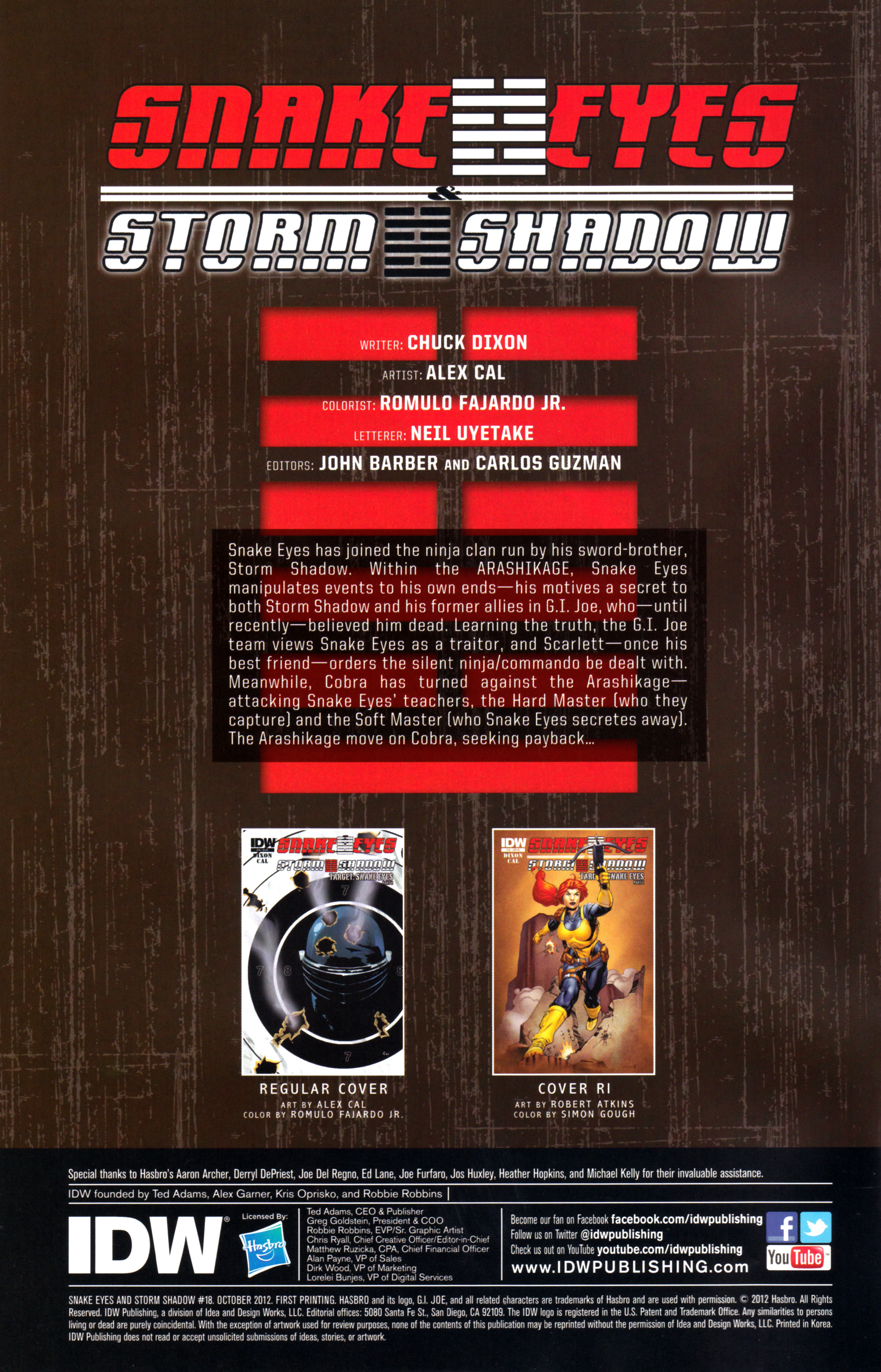 Read online Snake Eyes and Storm Shadow comic -  Issue #18 - 2