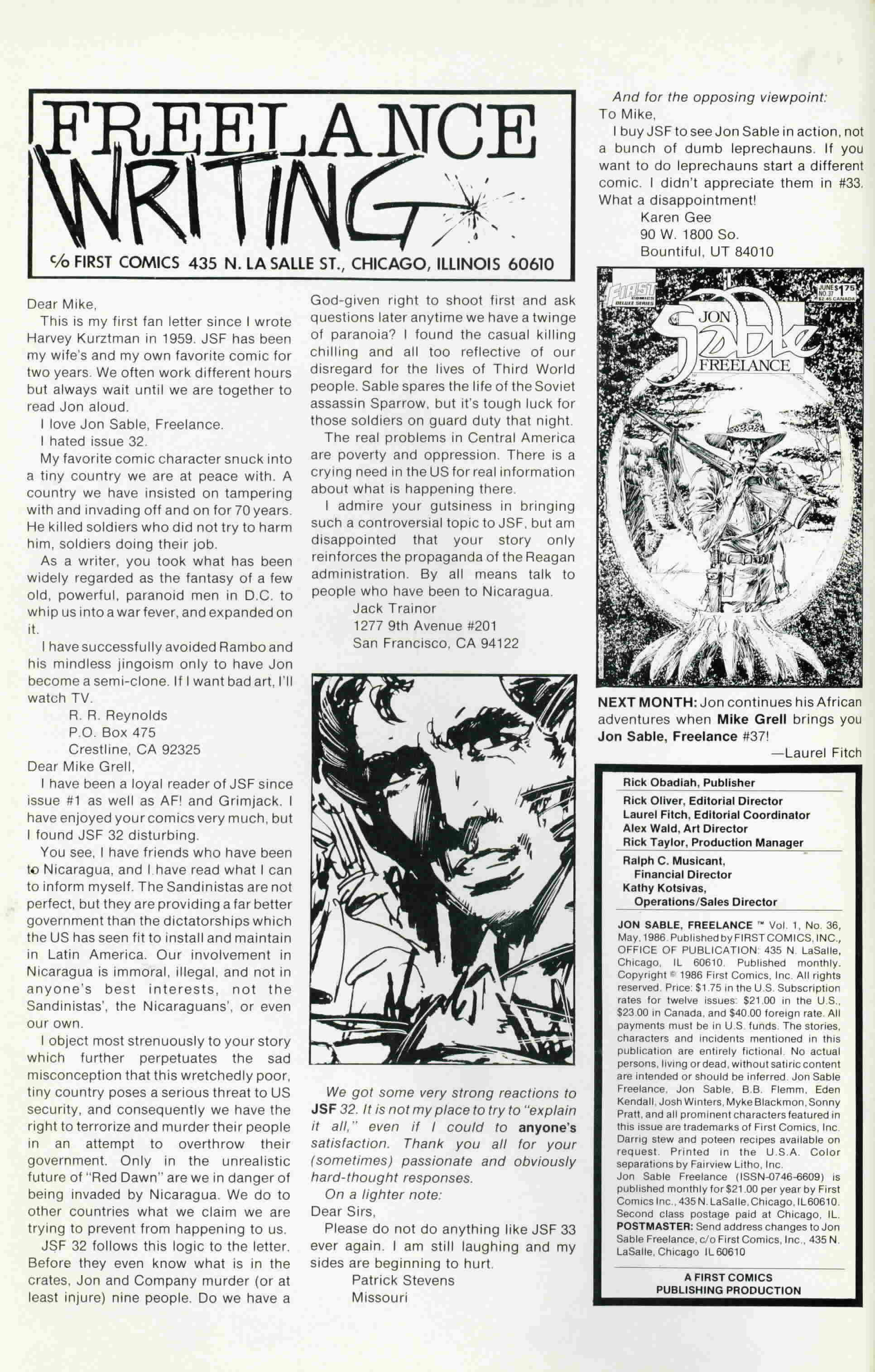 Read online Jon Sable, Freelance comic -  Issue #36 - 2