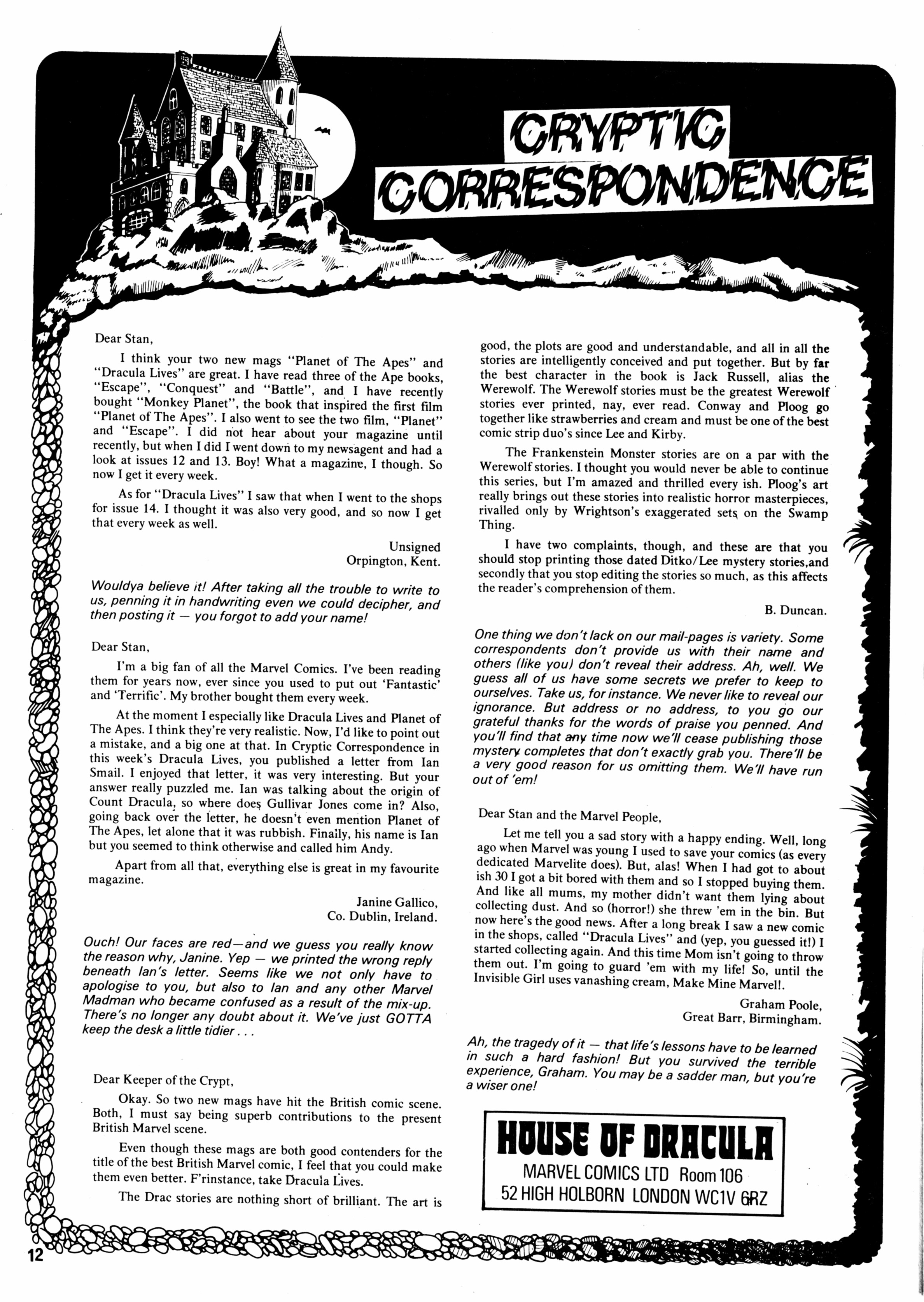 Read online Dracula Lives (1974) comic -  Issue #29 - 12