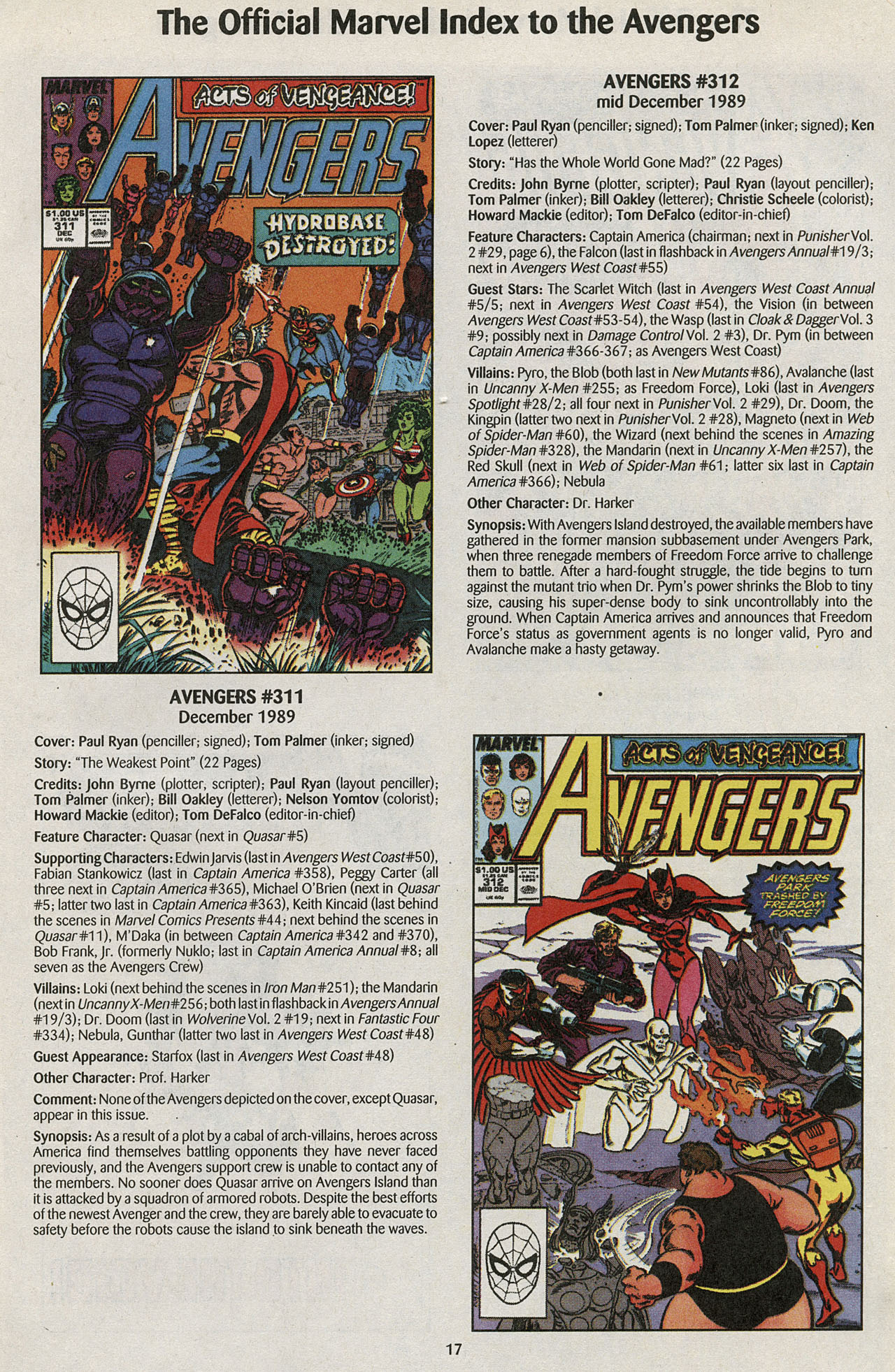Read online The Official Marvel Index to the Avengers comic -  Issue #6 - 19