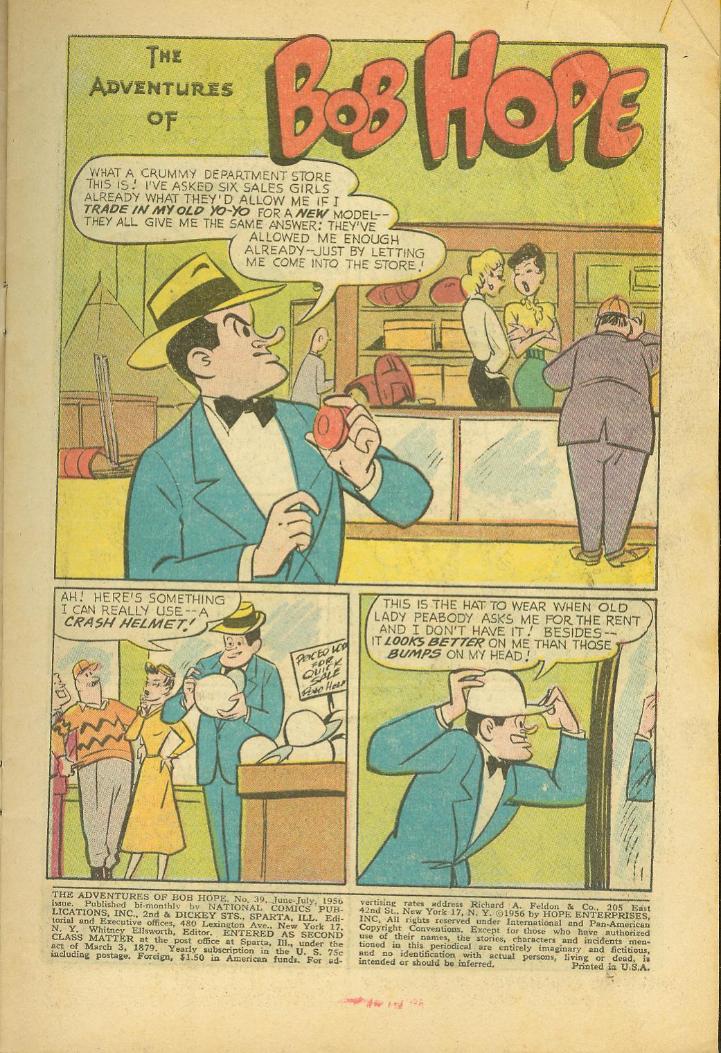 Read online The Adventures of Bob Hope comic -  Issue #39 - 3