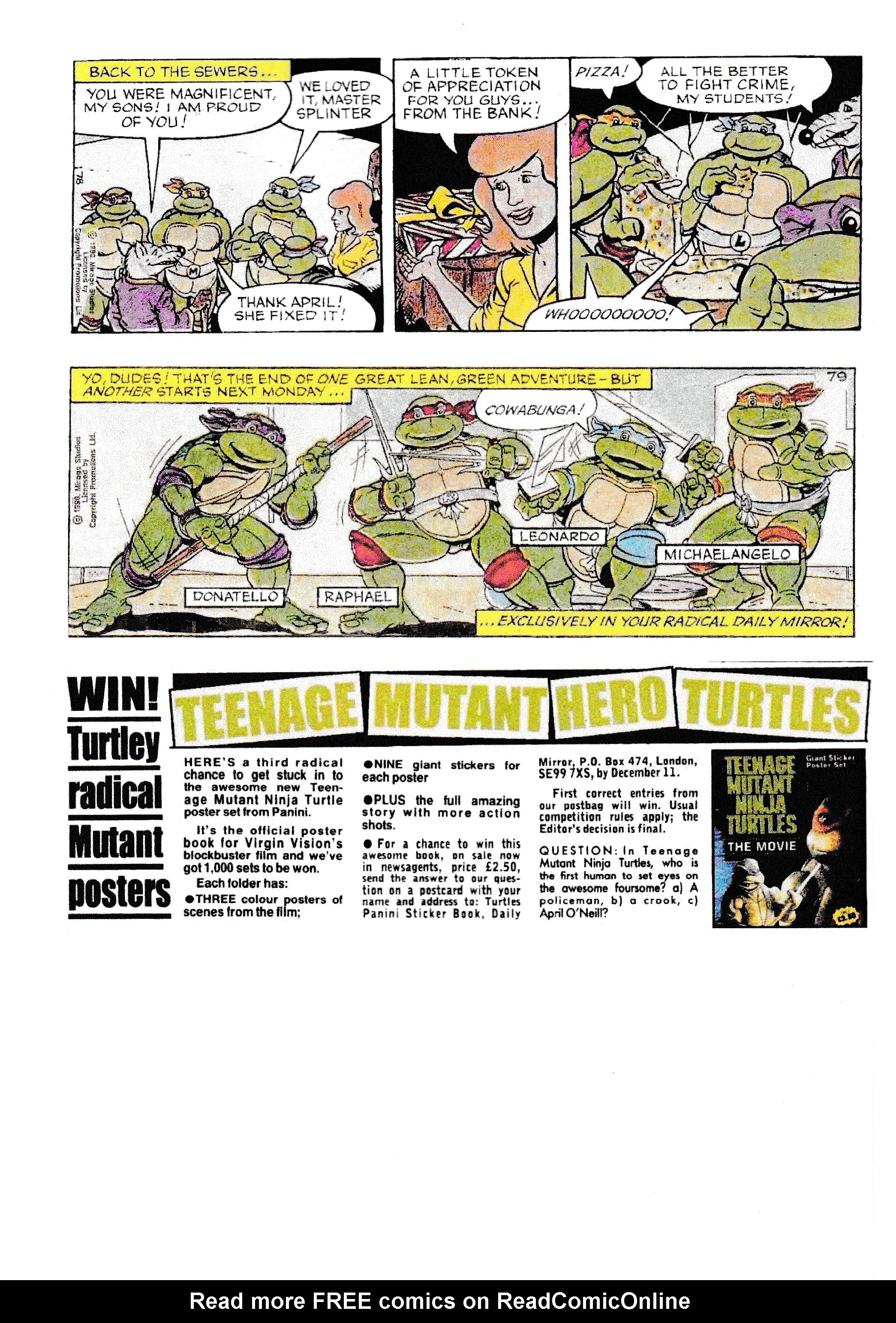Read online Teenage Mutant Ninja Turtles: Complete Newspaper Daily Comic Strip Collection comic -  Issue # TPB 1 - 27