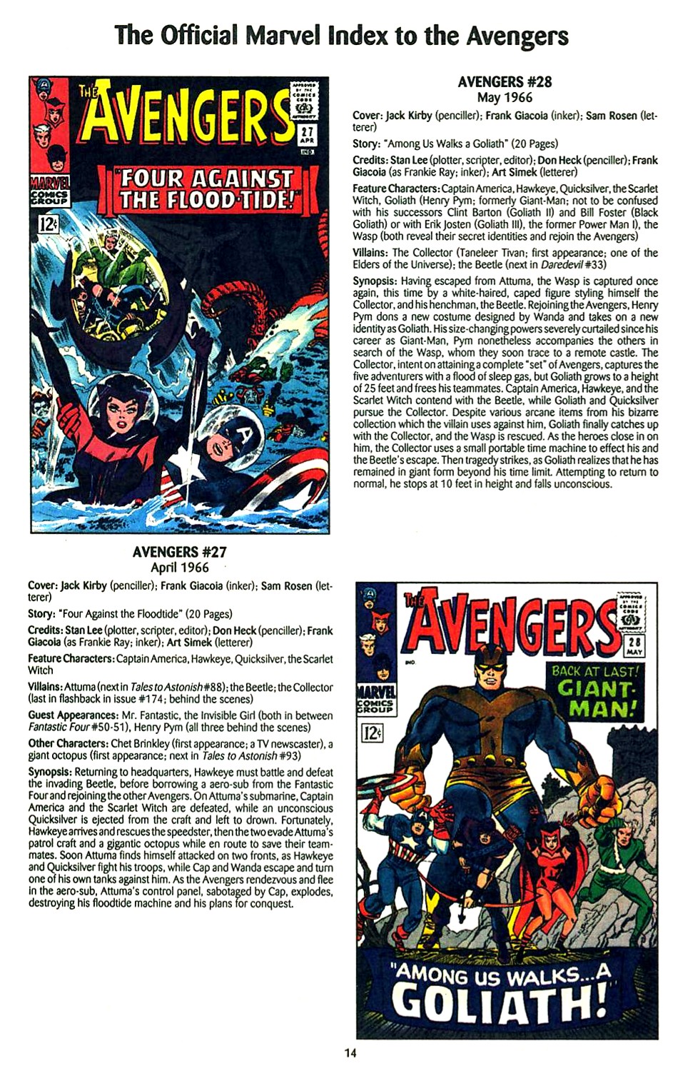 Read online The Official Marvel Index to the Avengers comic -  Issue #1 - 16