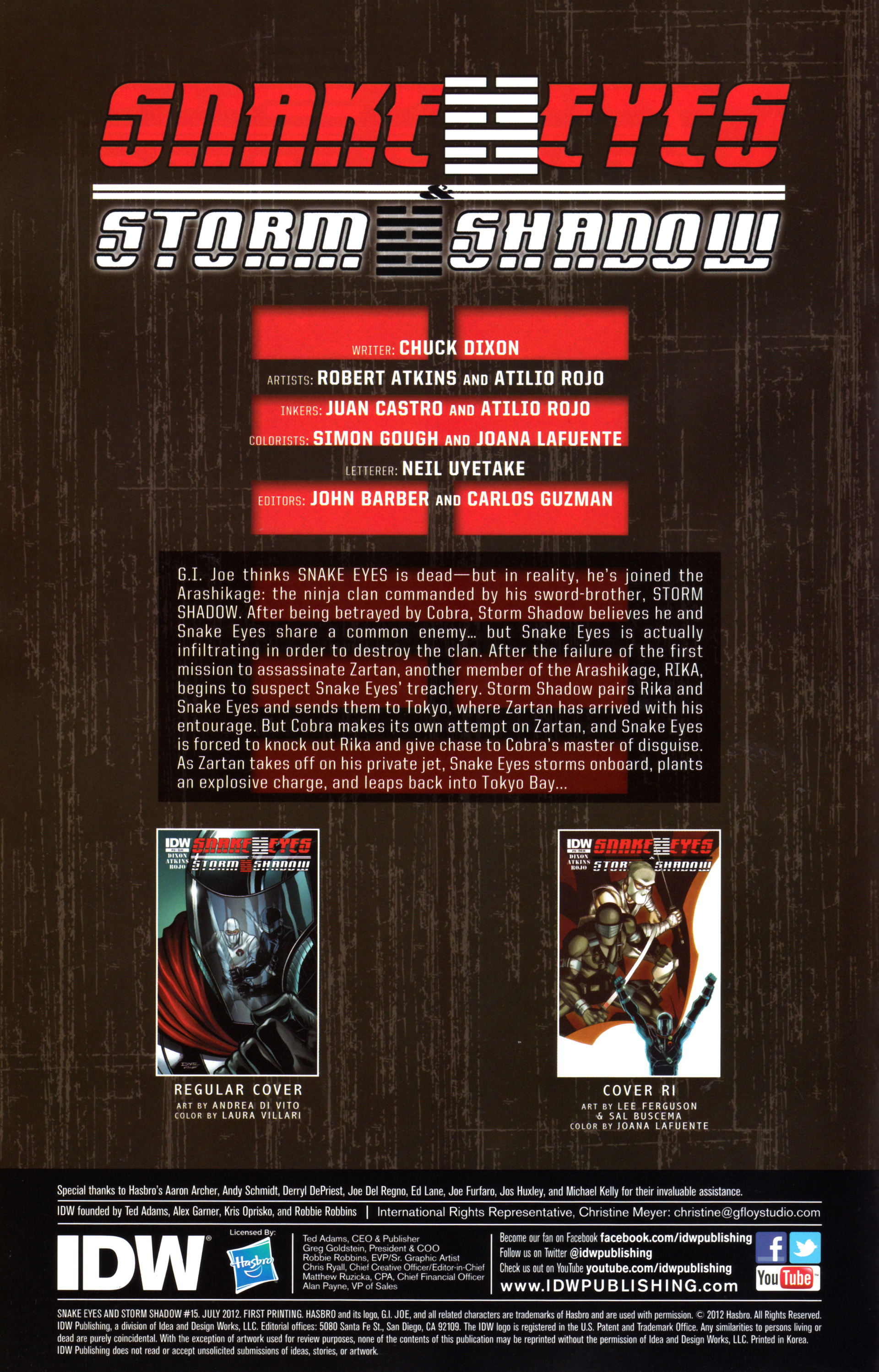 Read online Snake Eyes and Storm Shadow comic -  Issue #15 - 2