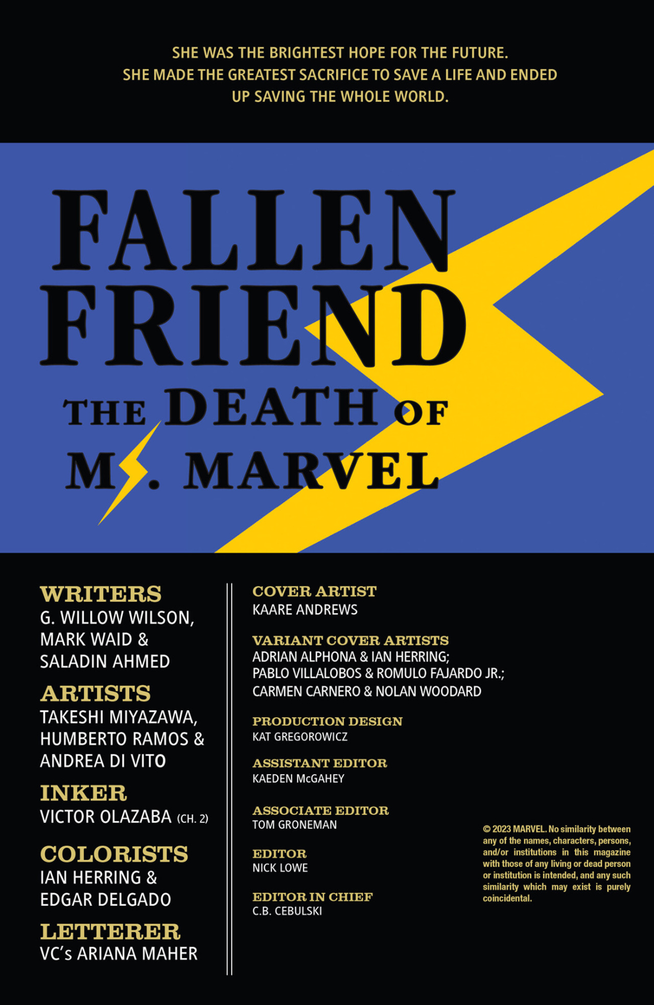 Read online Fallen Friend: The Death of Ms. Marvel comic -  Issue #1 - 2