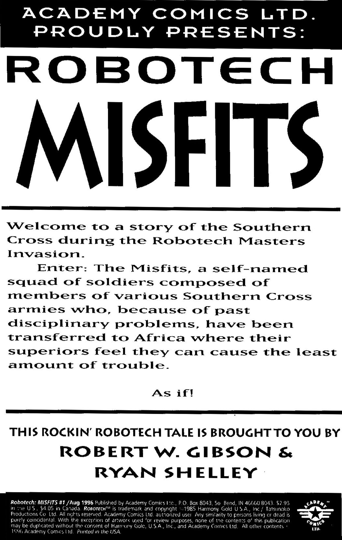 Read online Robotech: The Misfits comic -  Issue # Full - 2