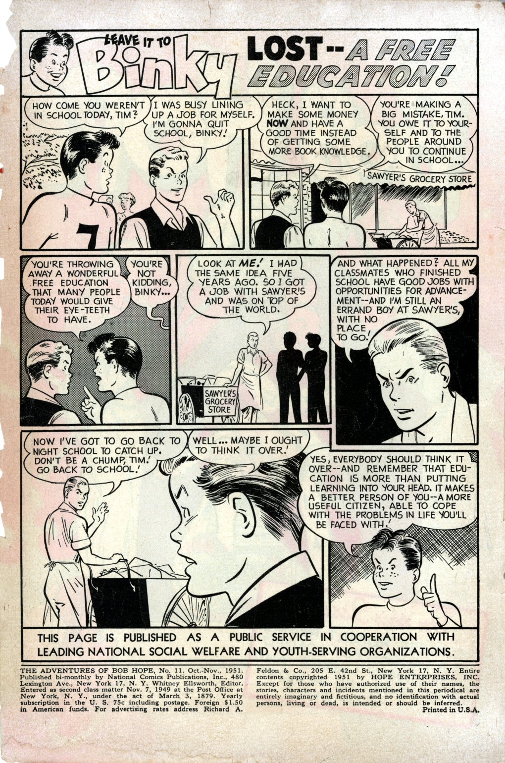 Read online The Adventures of Bob Hope comic -  Issue #11 - 2