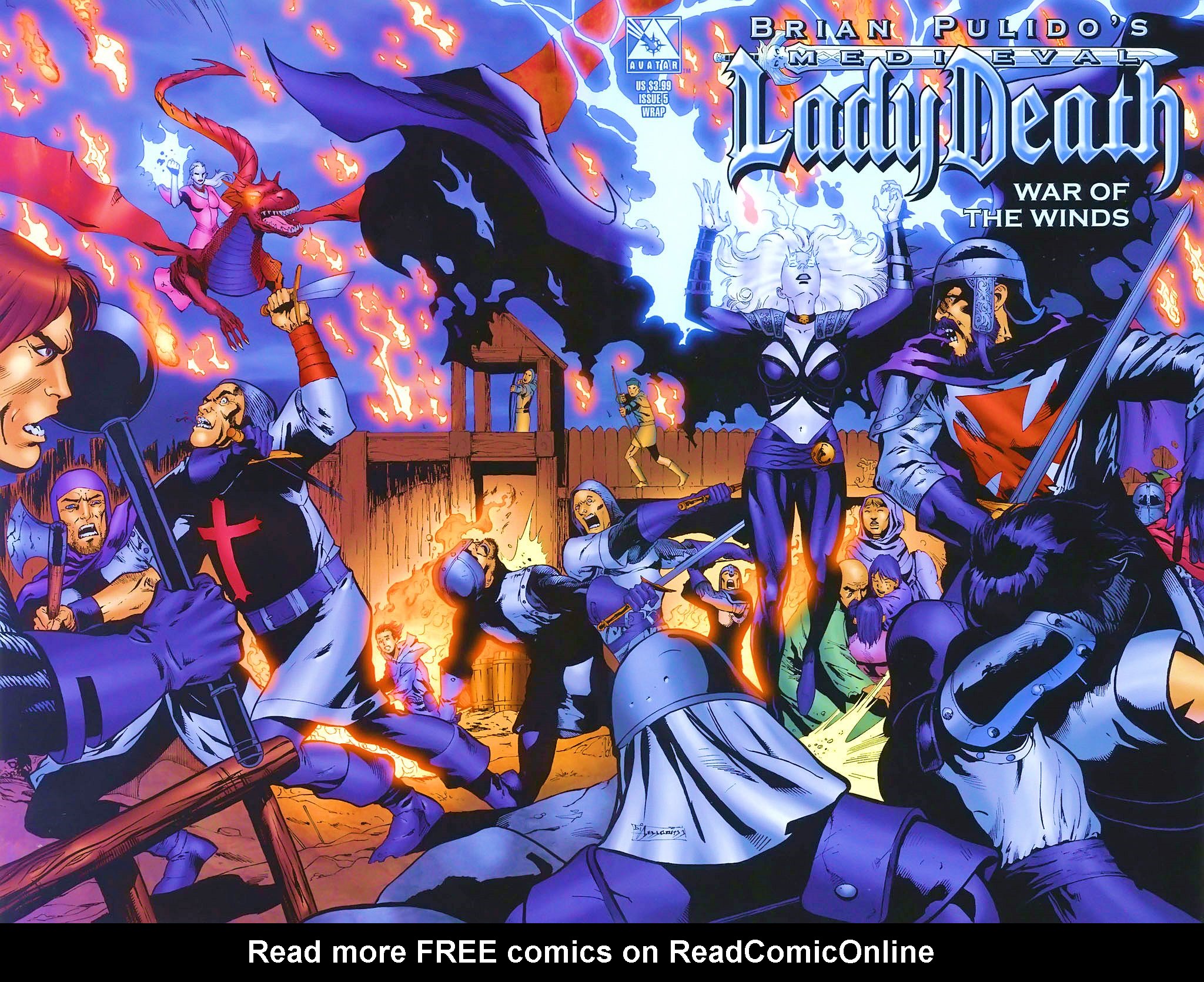 Read online Brian Pulido's Medieval Lady Death:  War of the Winds comic -  Issue #5 - 2