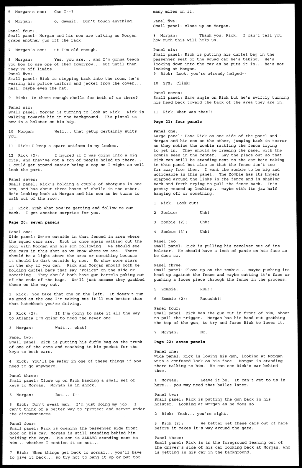 Read online The Walking Dead comic -  Issue # _Script Book 01 - 9