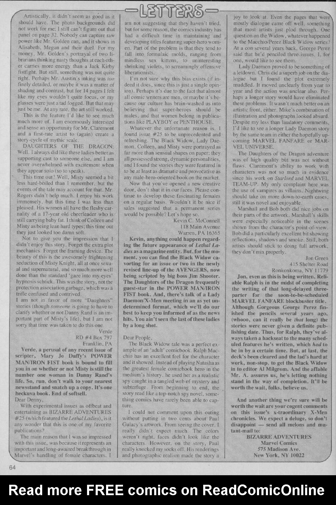 Read online Bizarre Adventures comic -  Issue #27 - 65