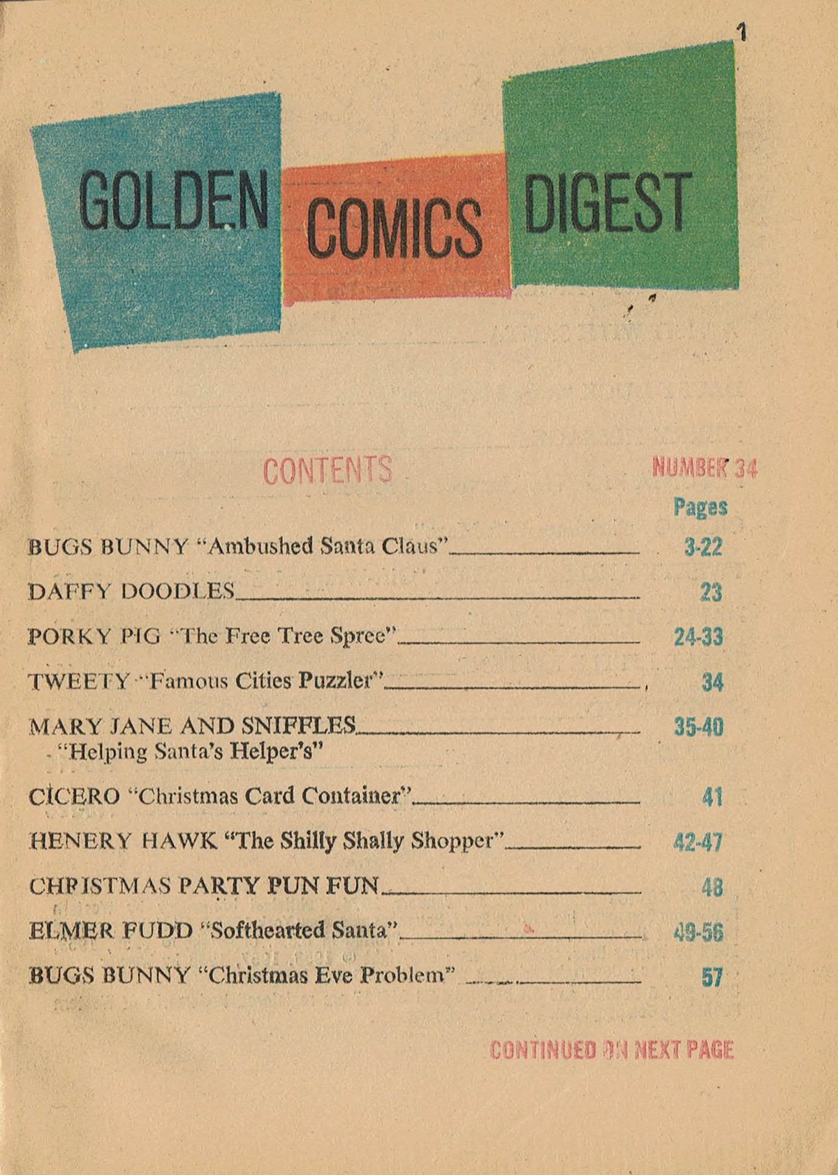 Read online Golden Comics Digest comic -  Issue #34 - 3