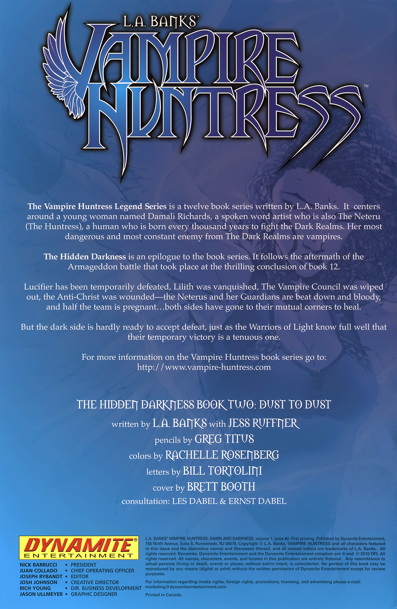 Read online L.A. Banks' Vampire Huntress: Dawn and Darkness comic -  Issue #2 - 2