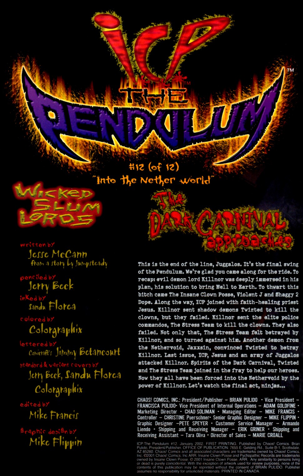 Read online Insane Clown Posse: The Pendulum comic -  Issue #12 - 2