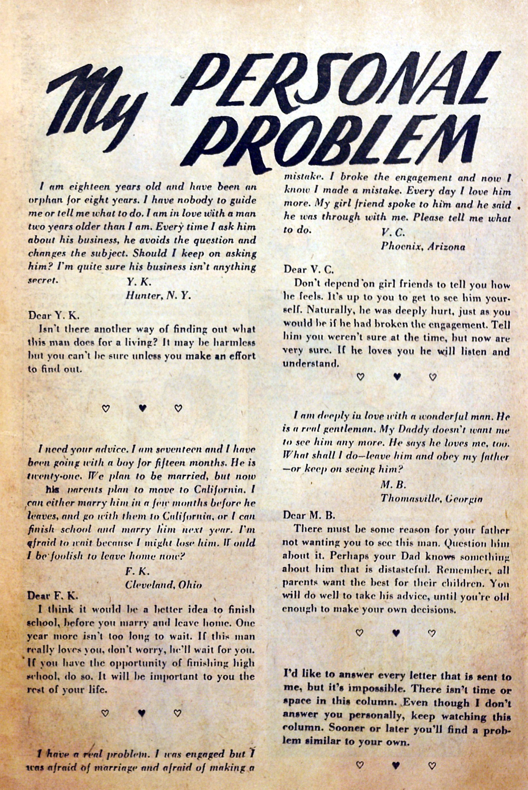 Read online My Personal Problem (1955) comic -  Issue #2 - 13