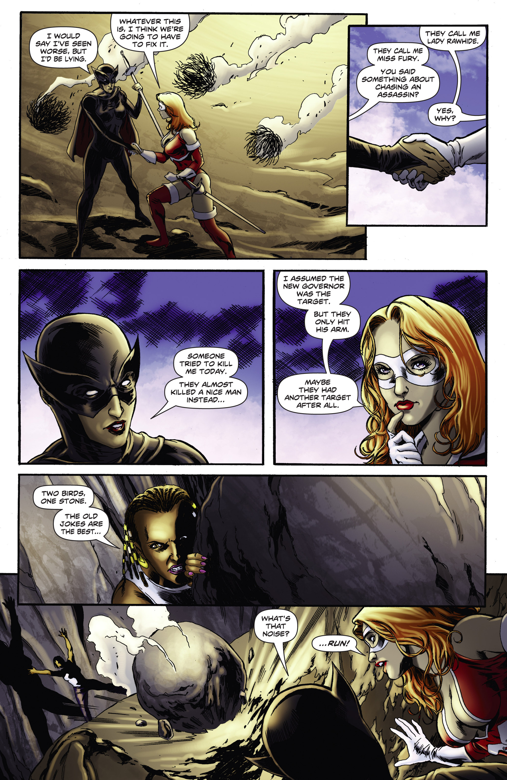 Read online Swords of Sorrow, Miss Fury & Lady Rawhide comic -  Issue # Full - 14