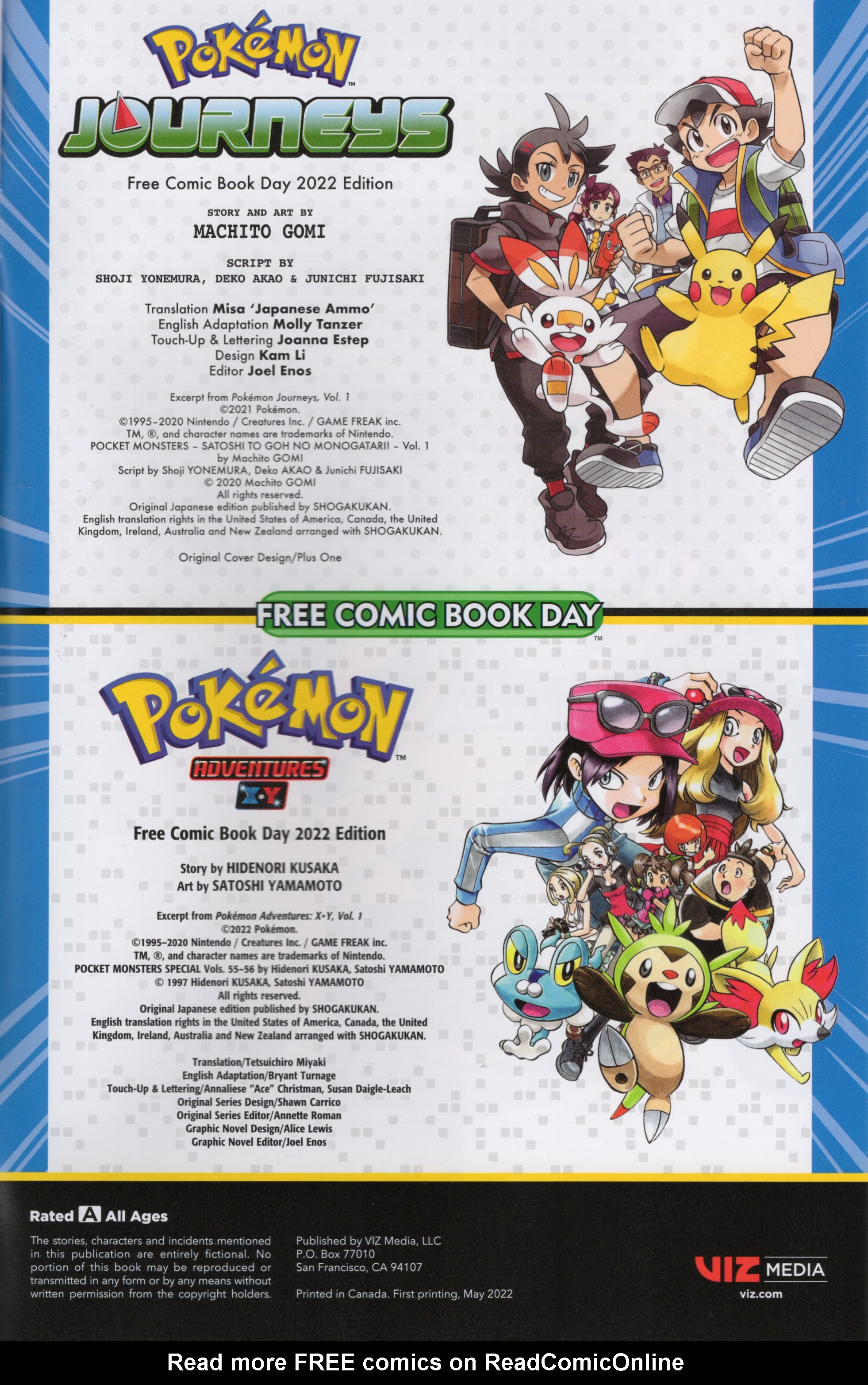 Read online Free Comic Book Day 2022 comic -  Issue # Viz Pokemon Journeys and X Y - 2