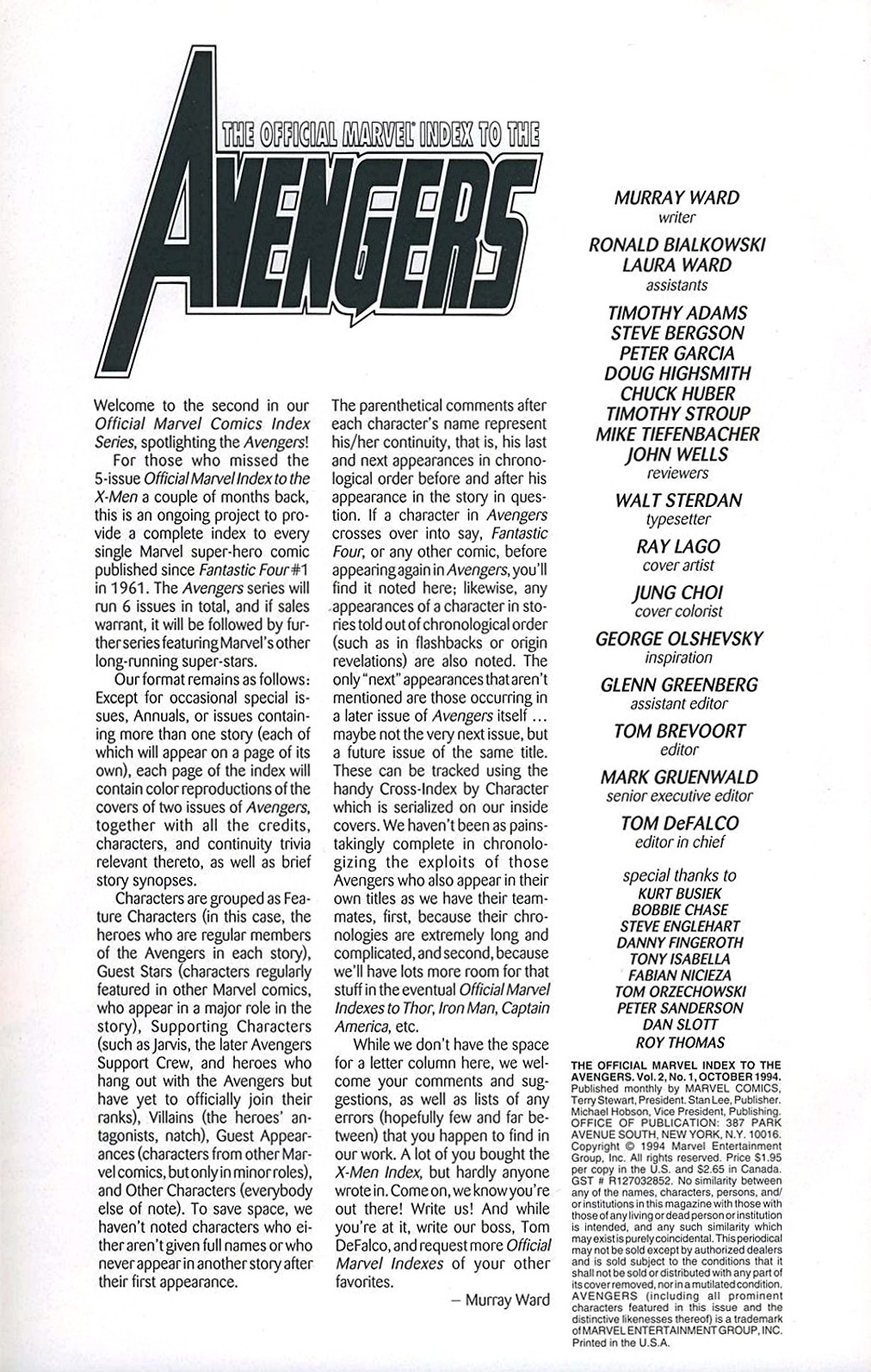 Read online The Official Marvel Index to the Avengers comic -  Issue #1 - 2
