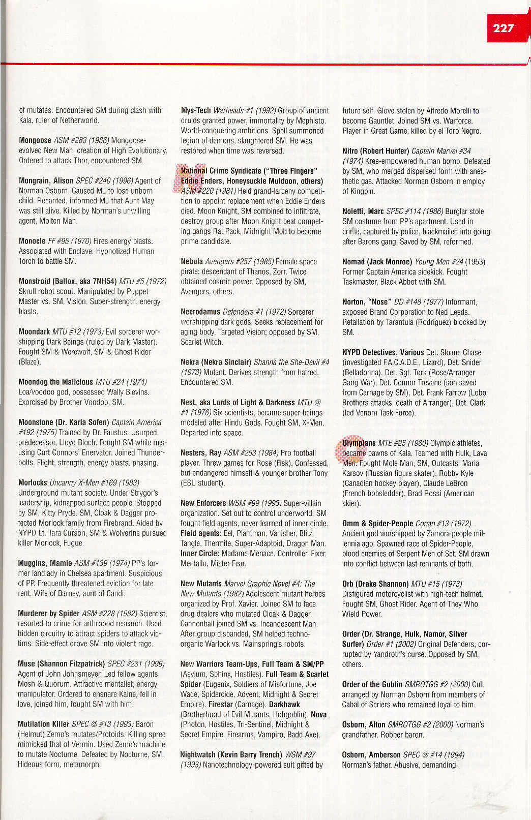 Read online Marvel Encyclopedia comic -  Issue # TPB 4 - 226