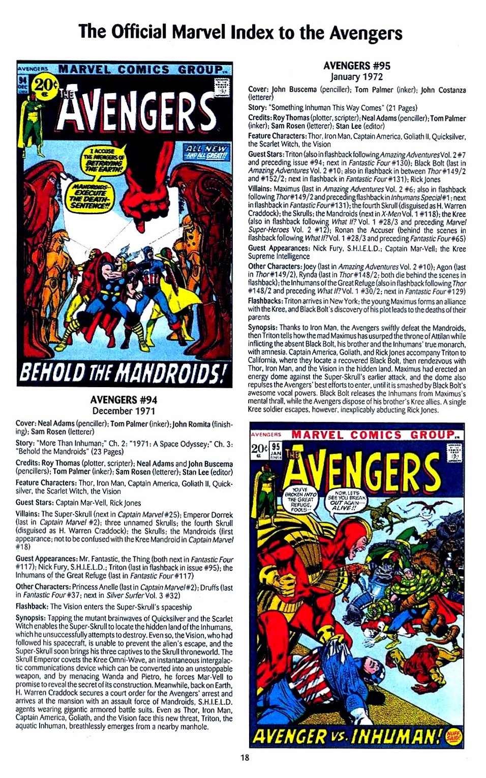 Read online The Official Marvel Index to the Avengers comic -  Issue #2 - 20