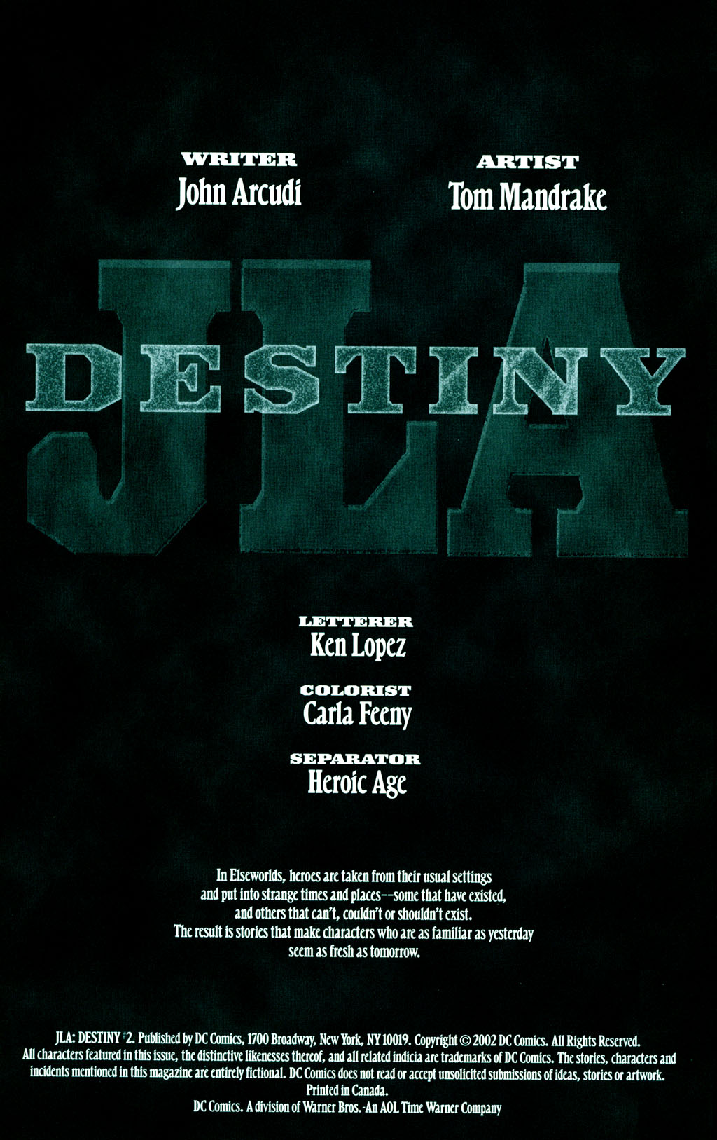 Read online JLA: Destiny comic -  Issue #2 - 2