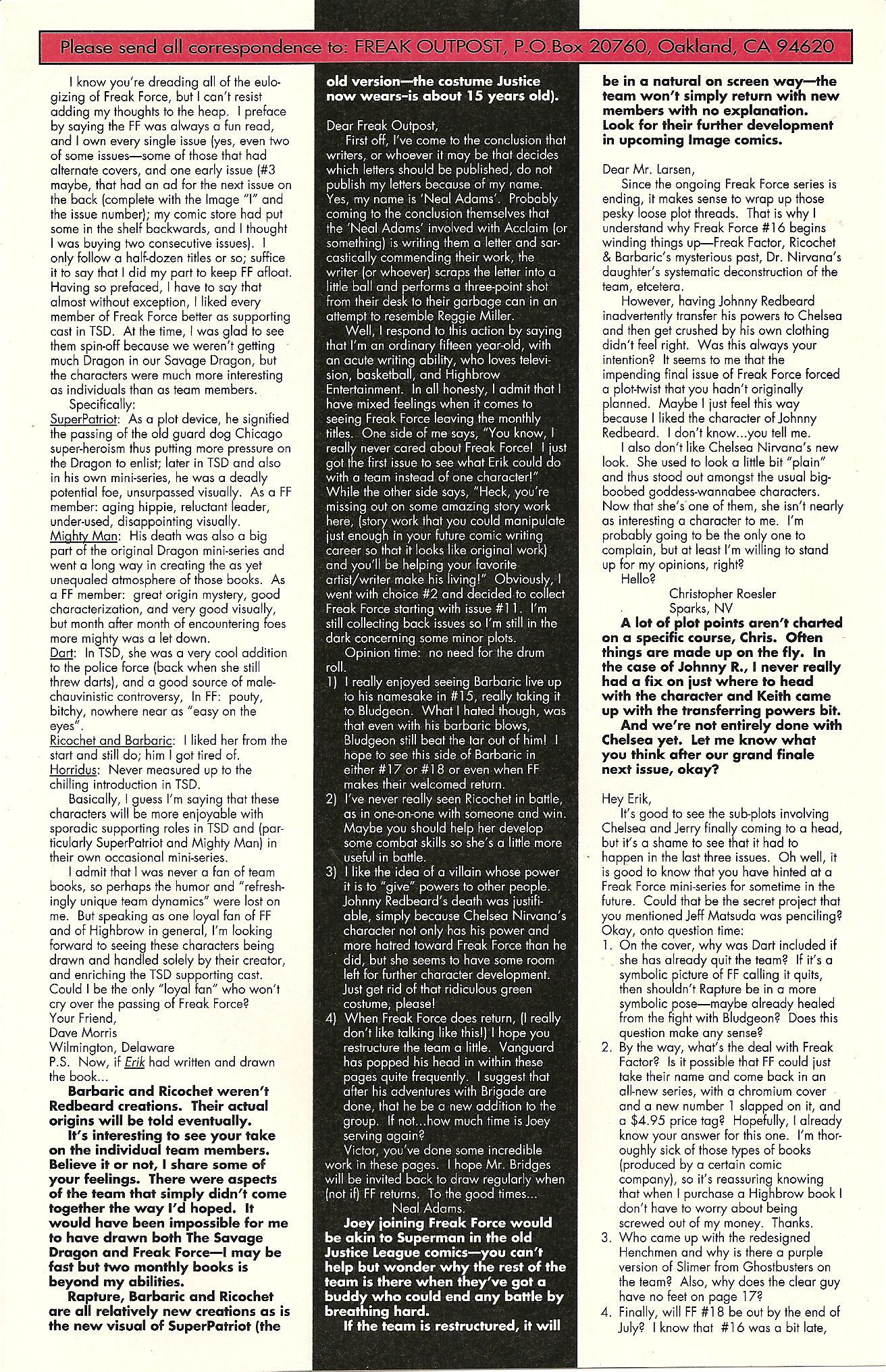 Read online Freak Force (1993) comic -  Issue #17 - 28