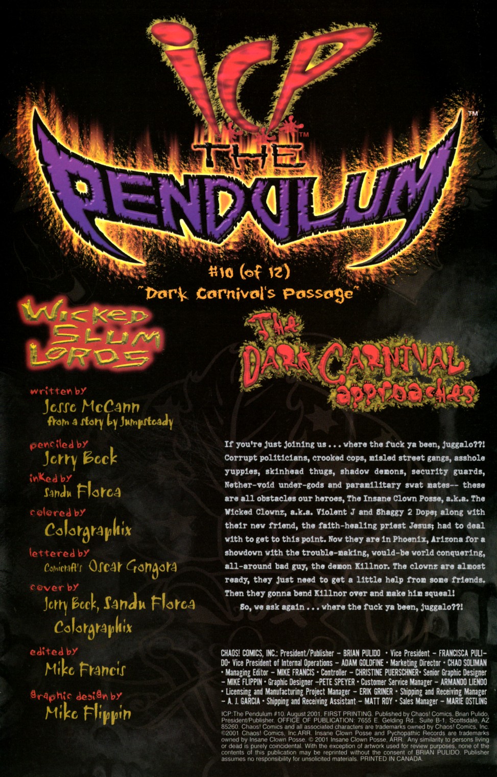 Read online Insane Clown Posse: The Pendulum comic -  Issue #10 - 2