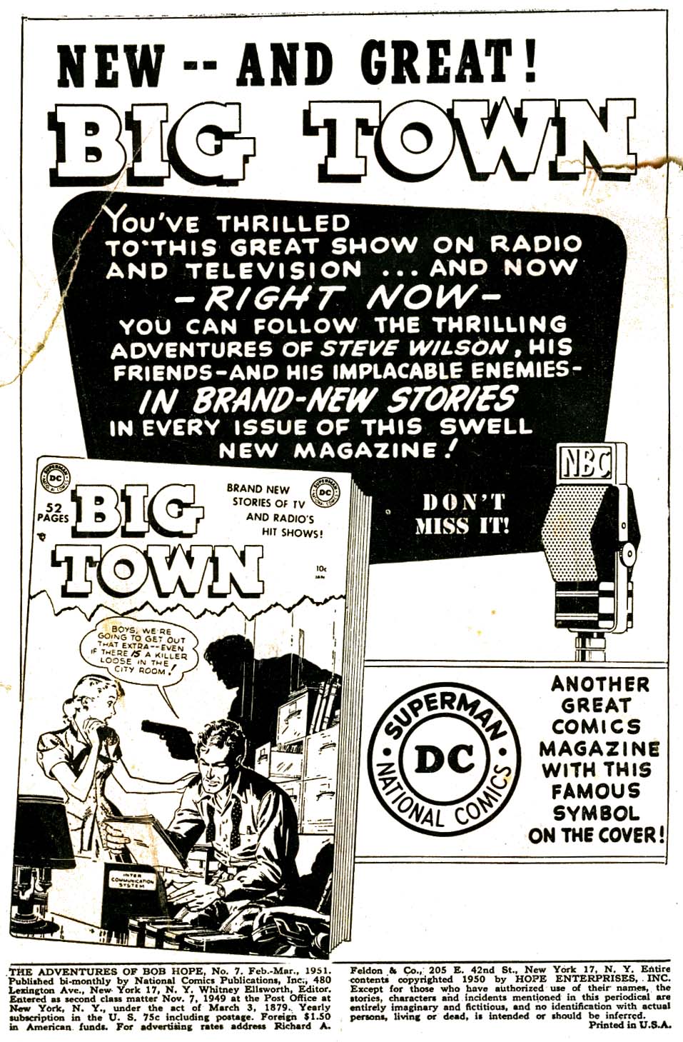 Read online The Adventures of Bob Hope comic -  Issue #7 - 2
