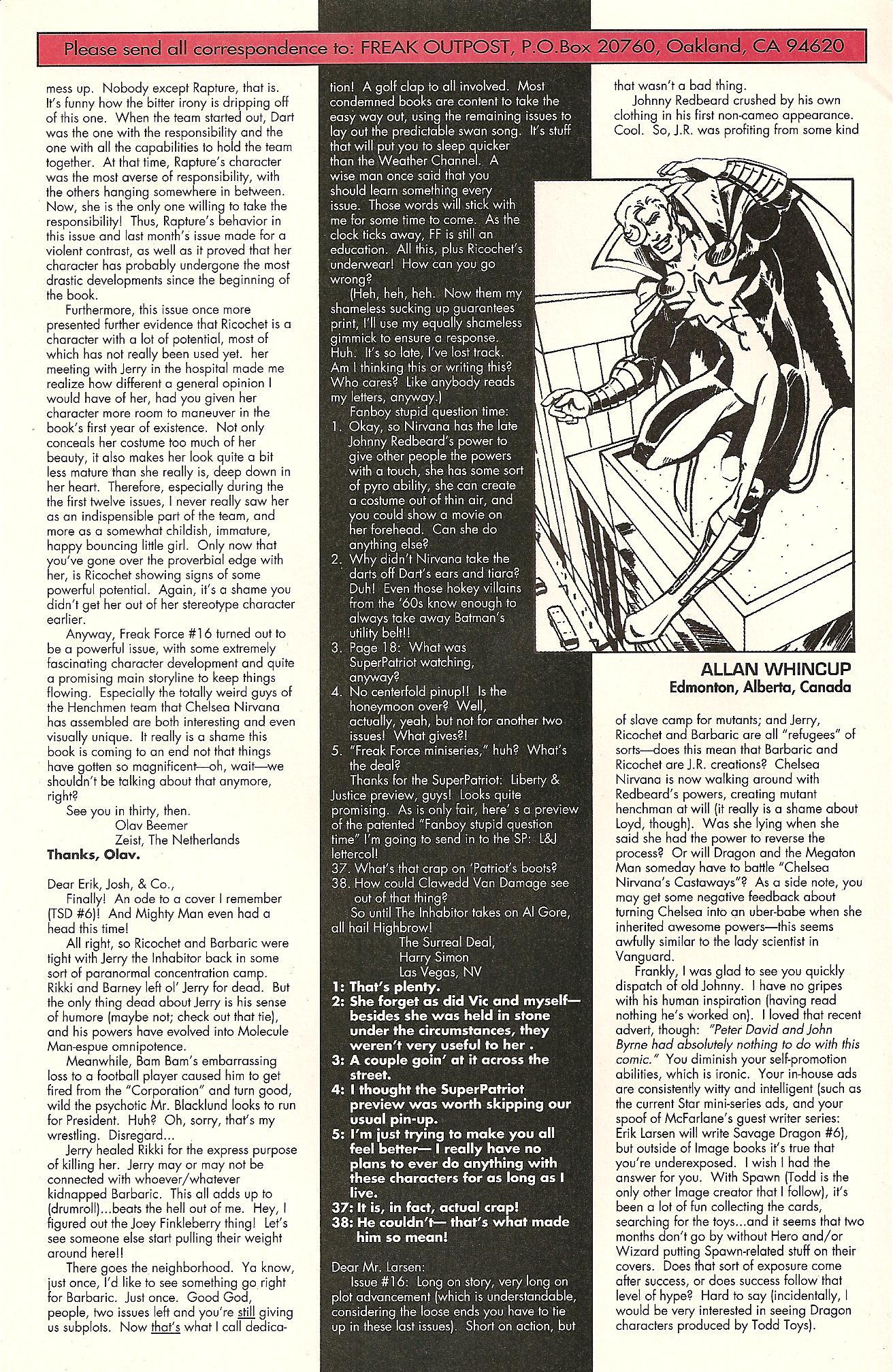 Read online Freak Force (1993) comic -  Issue #17 - 27