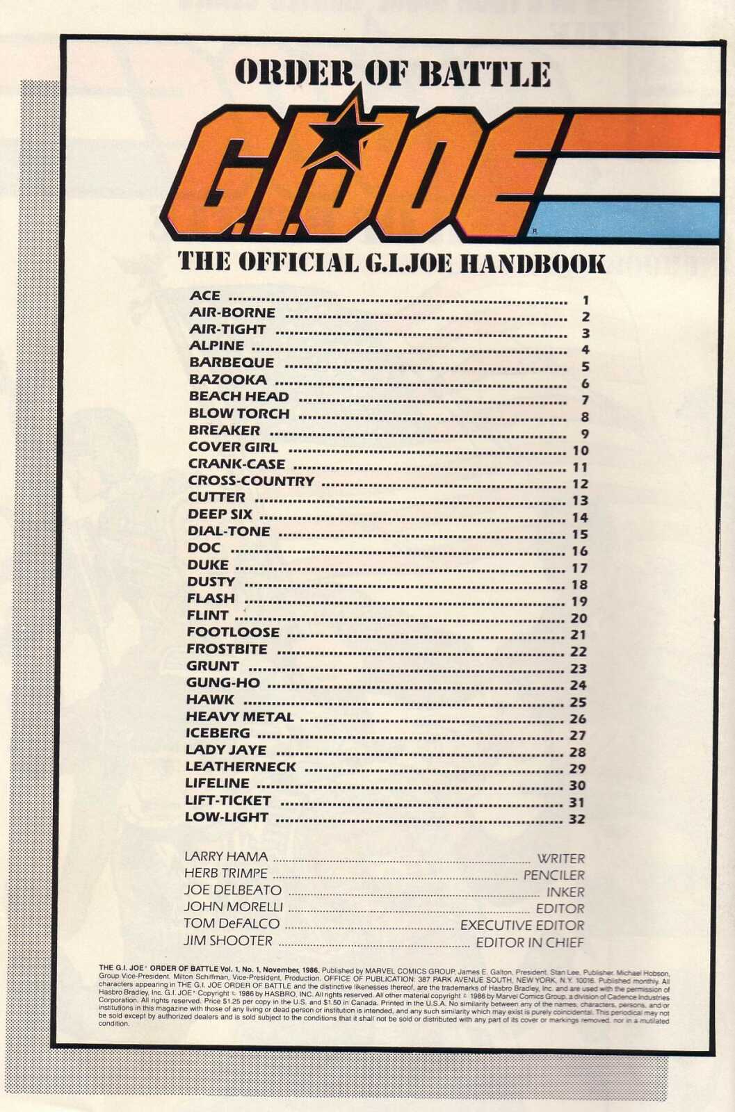 Read online The G.I. Joe Order of Battle comic -  Issue #1 - 2