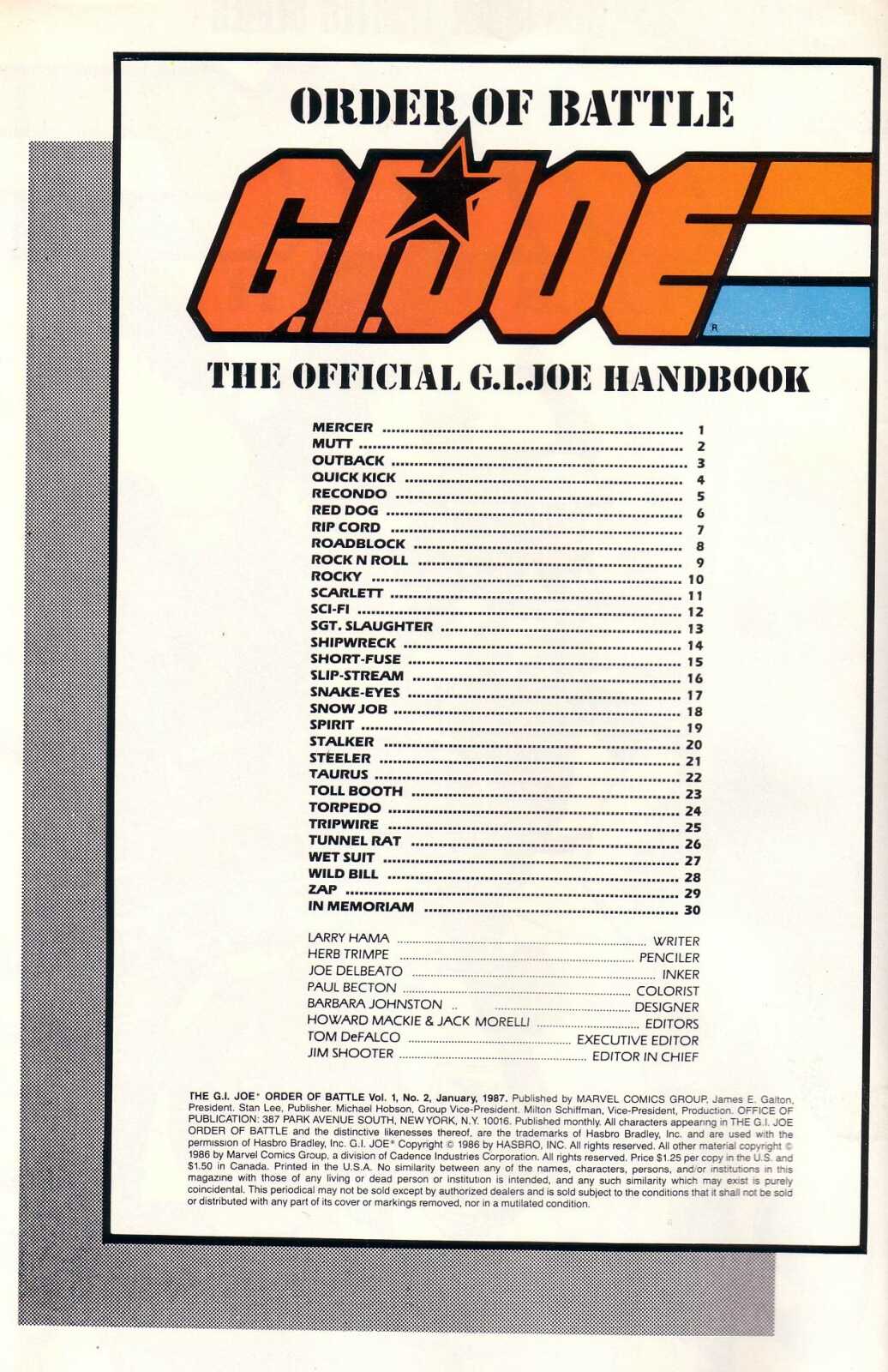 Read online The G.I. Joe Order of Battle comic -  Issue #2 - 2